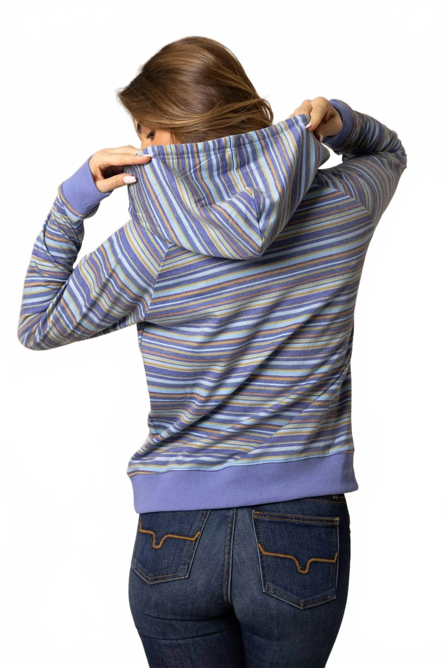 Women's Kenzie Hoodie In Blue Stripe - Image 5