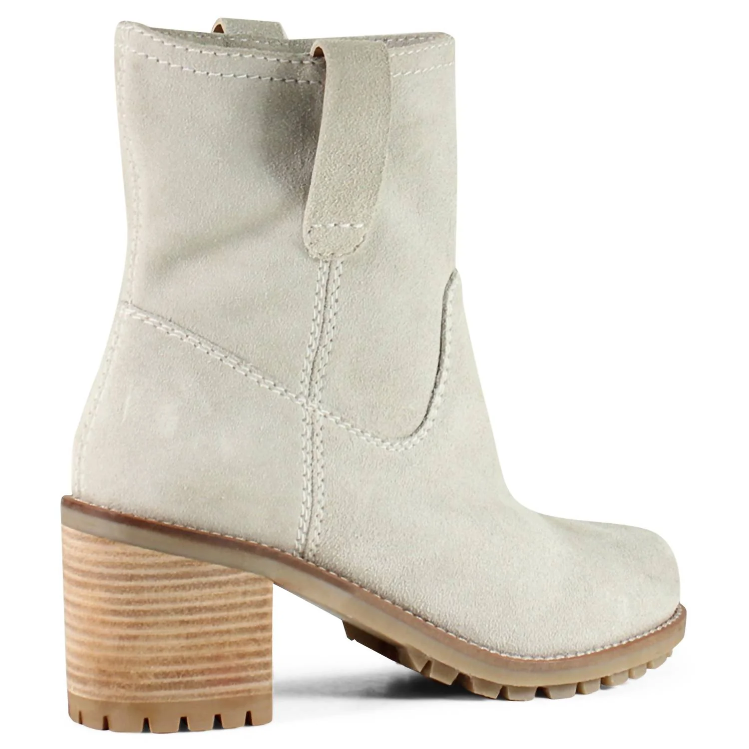 Women's Khloee May Block Heel Boots In Ice (Light Gray) - Image 3