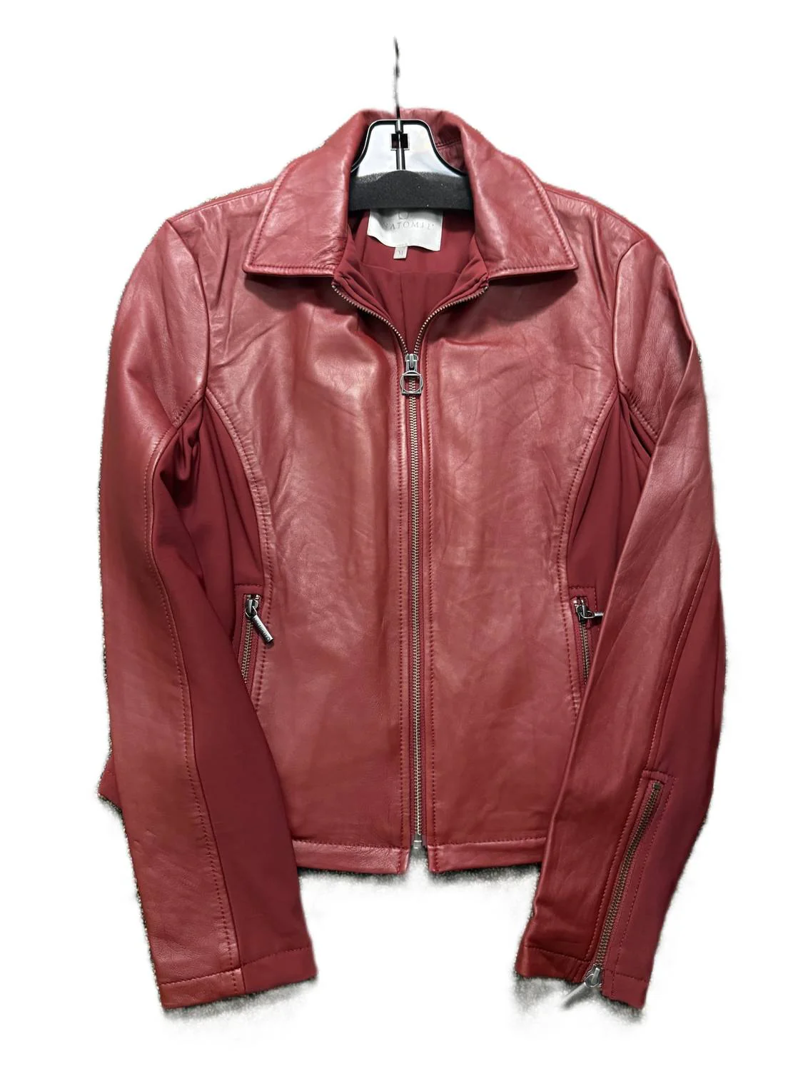 Women's Leather Jacket In Crimson