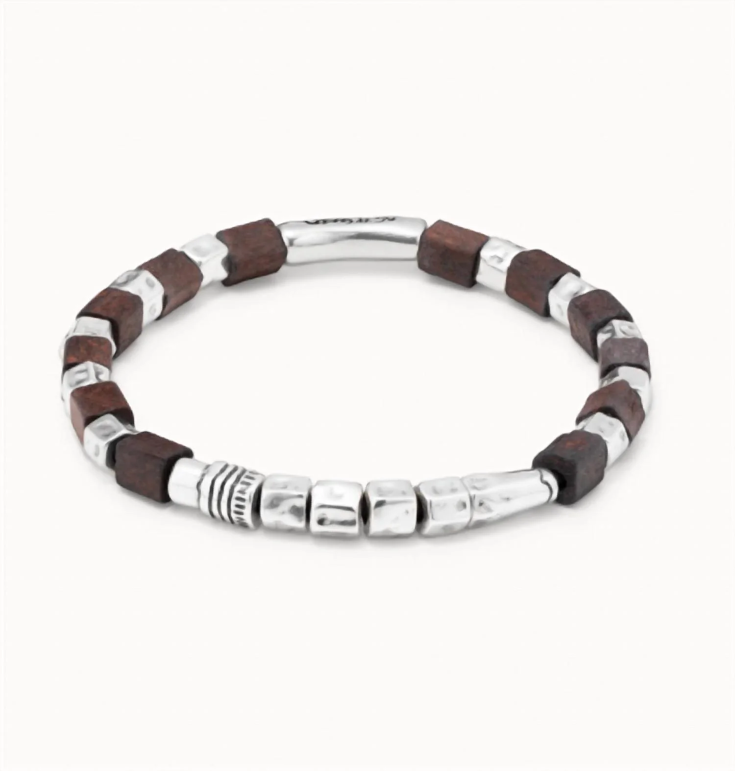 Women's Leather With Wooden Beads Bracelet In Brown