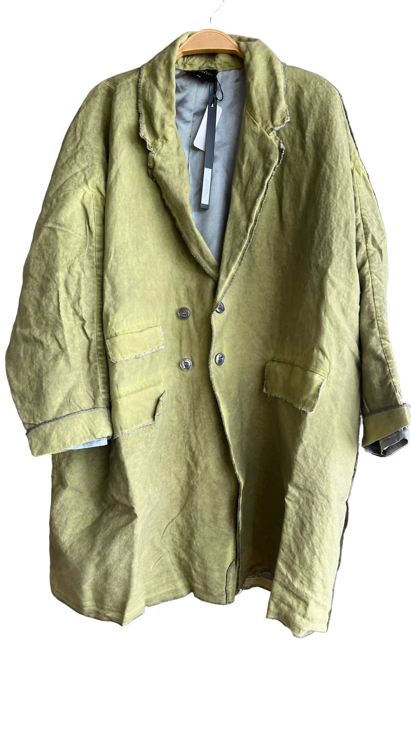Women's Linen Quarter Sleeve Jacket In Green