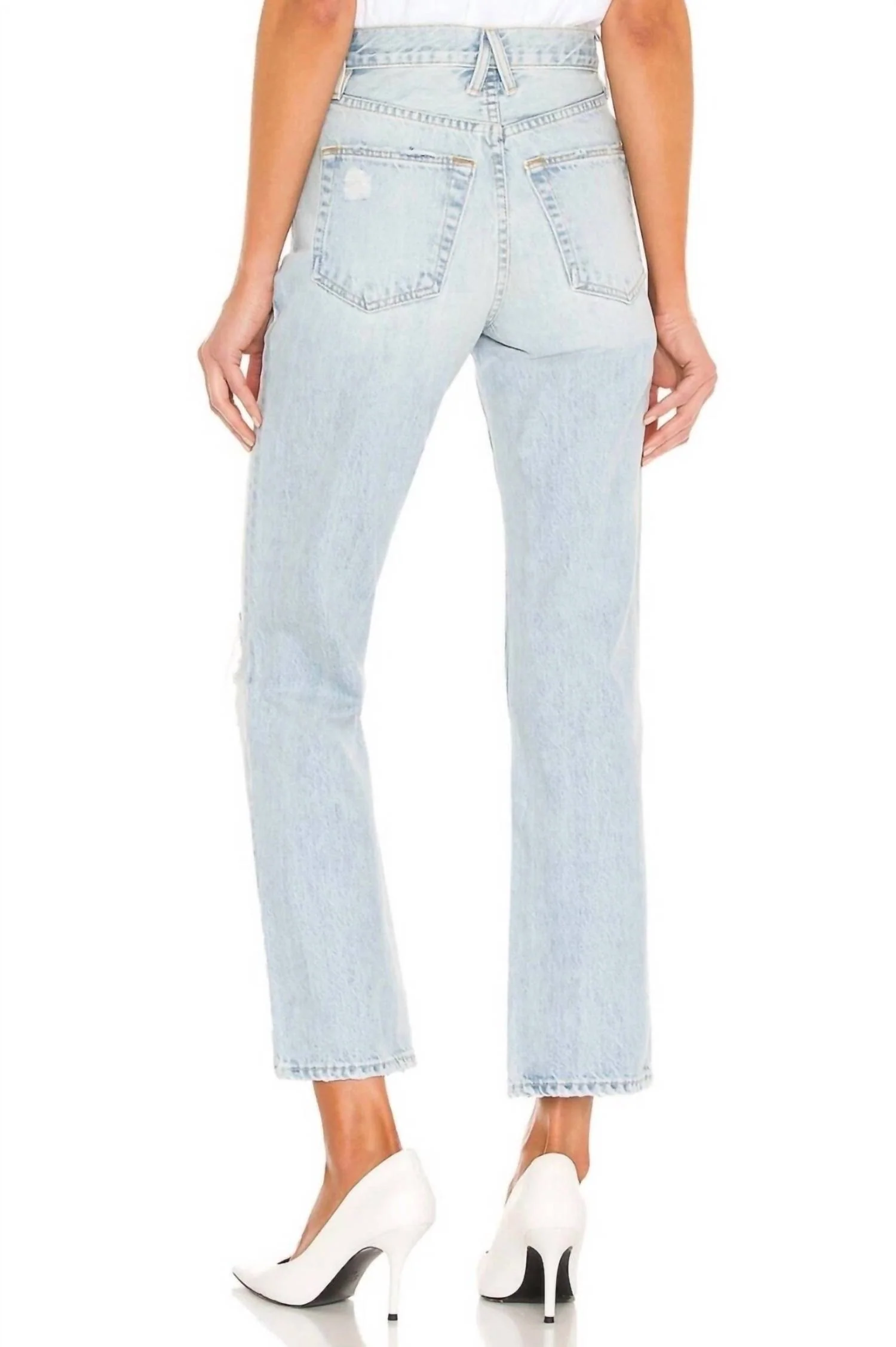 Women's London High Rise Straight Ankle Jeans In Blue - Image 4