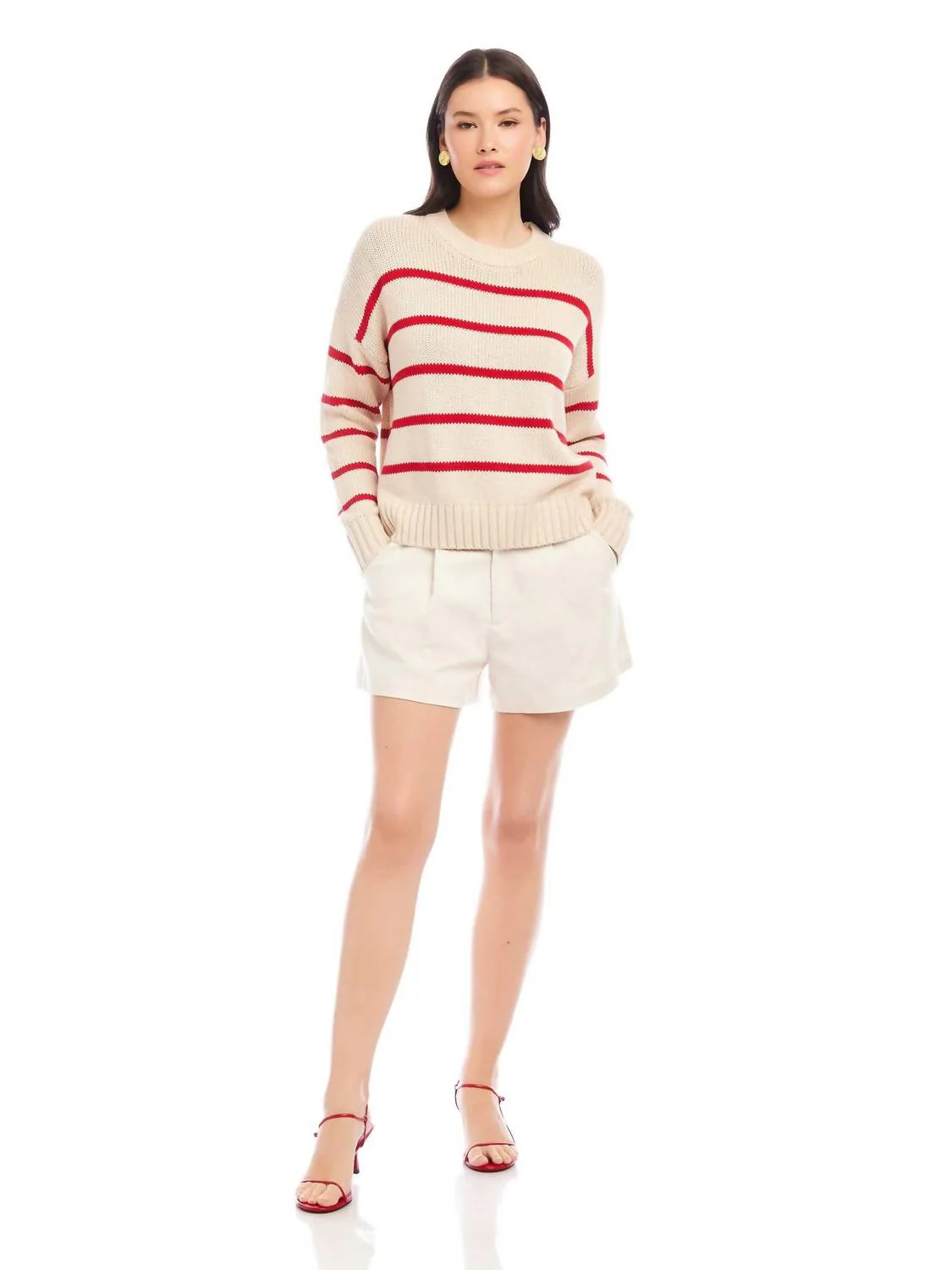 Women's Luca Crewneck Sweater In Stripe - Image 3