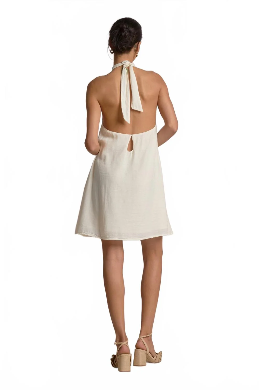 Women's Lucia Flowy Halter Dress In Taupe - Image 2