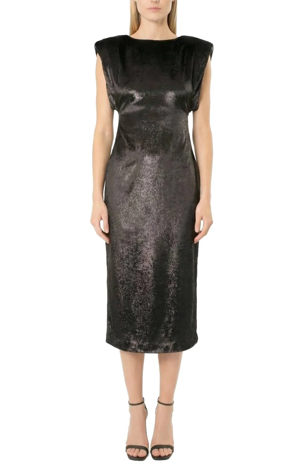 Women's Lurex Velvet Dress In Black