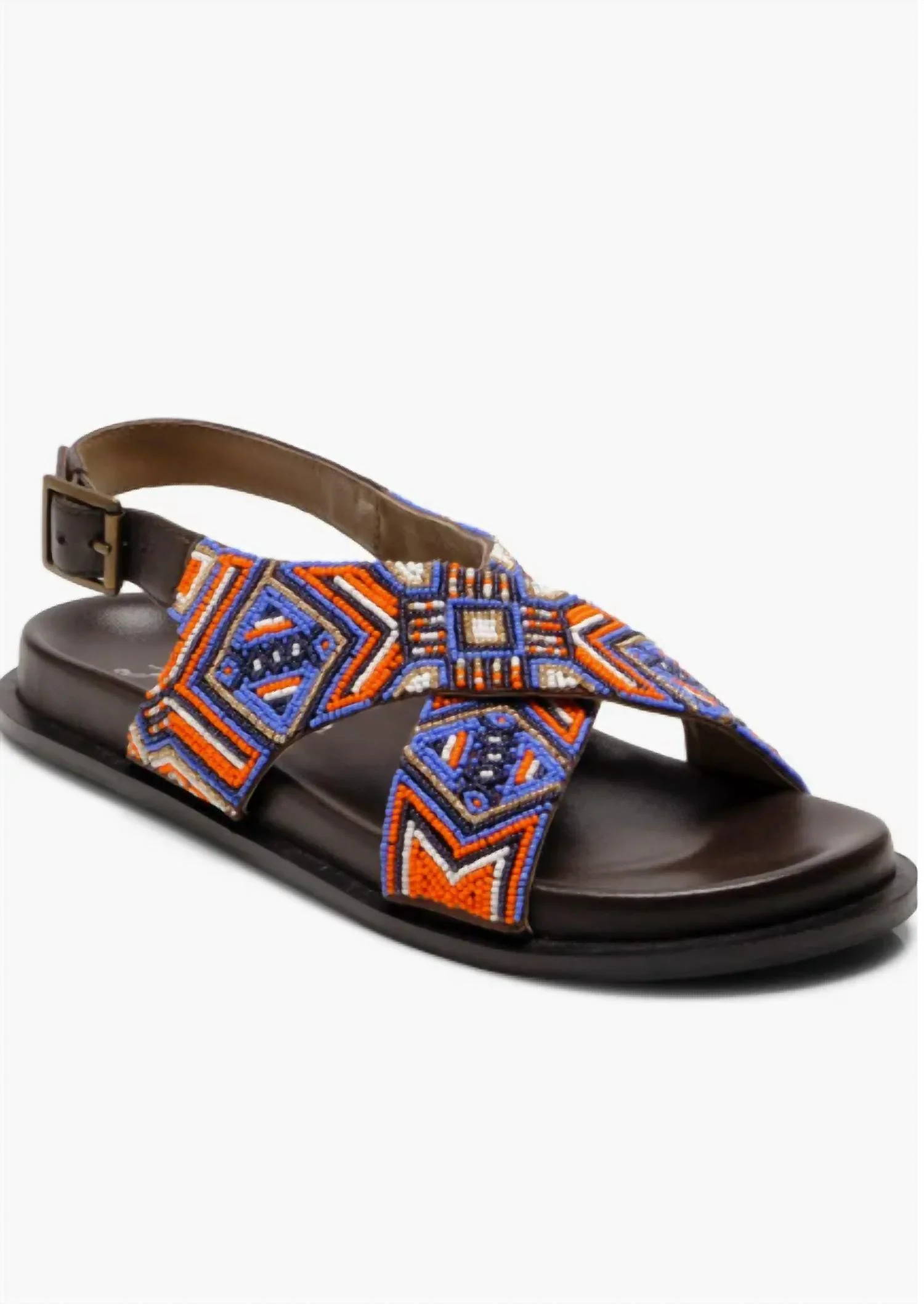 Women's Mali Beaded Sandal In Blue Multi