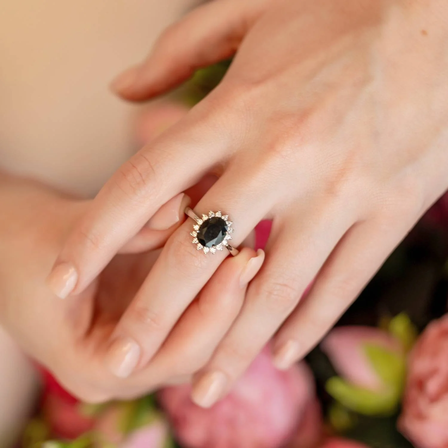Women's Mavis Statement Ring In Black - Image 2