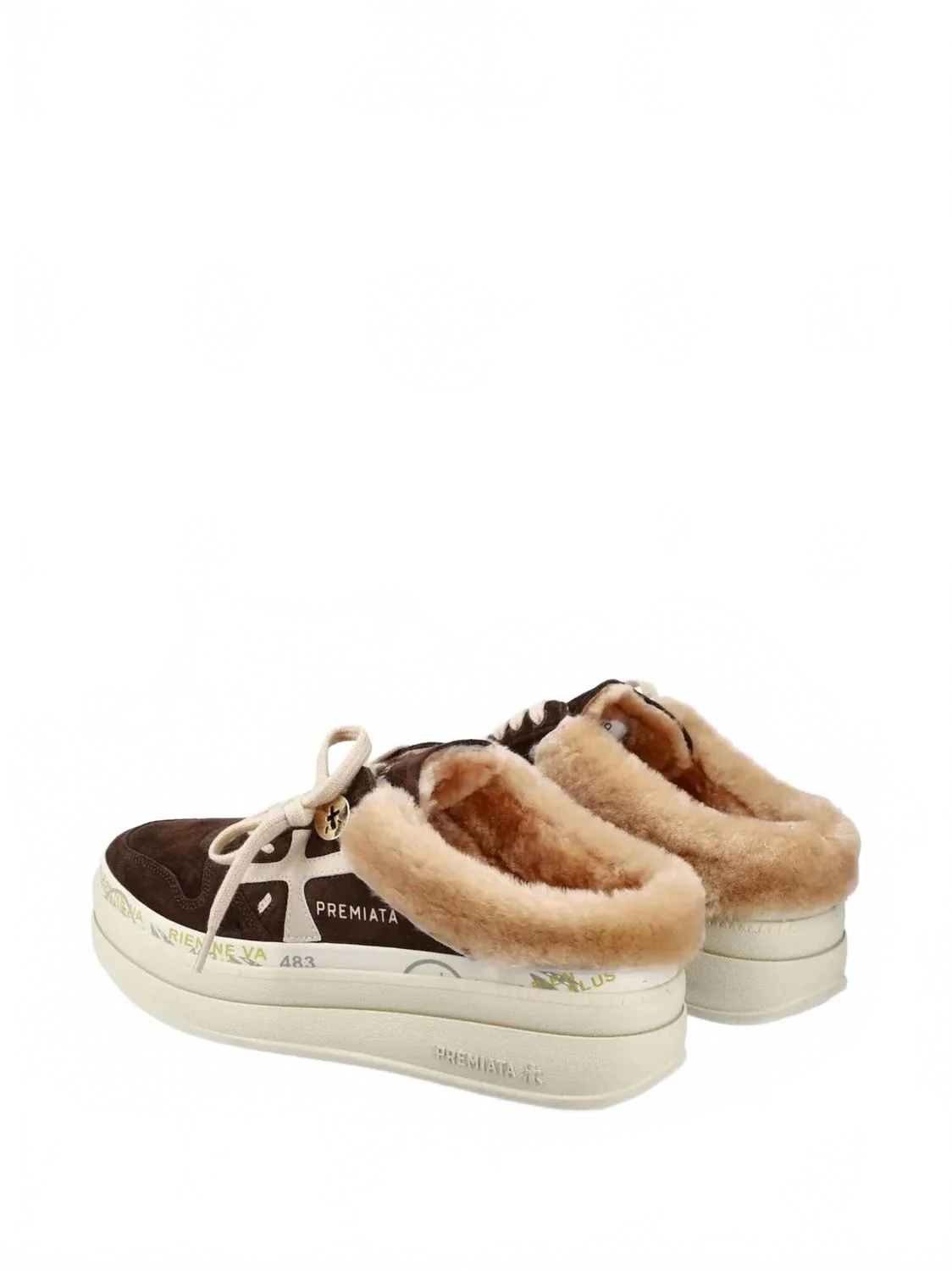 Women's Micol Fur Sneaker In Brown - Image 4