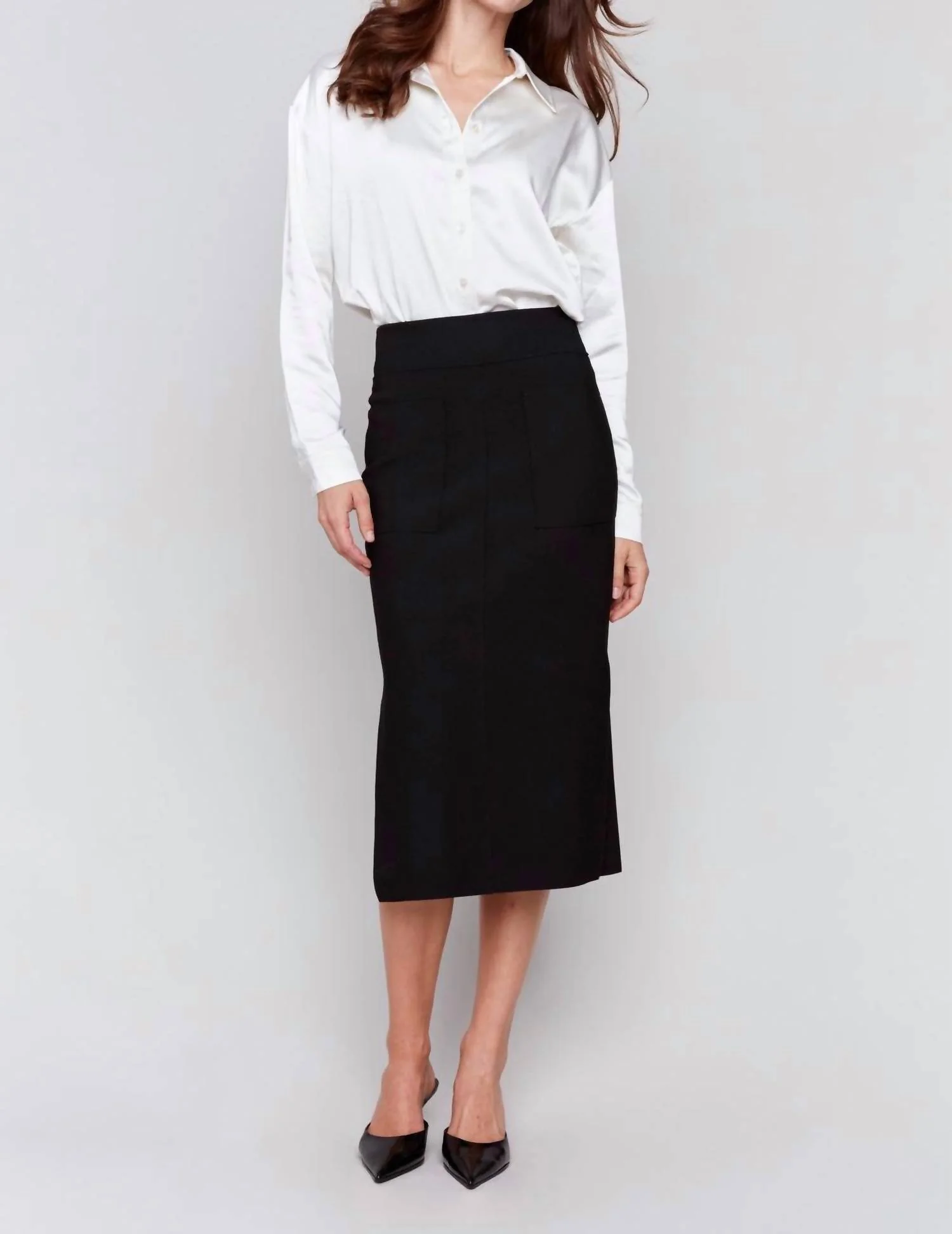Women's Midi Skirt In Noir