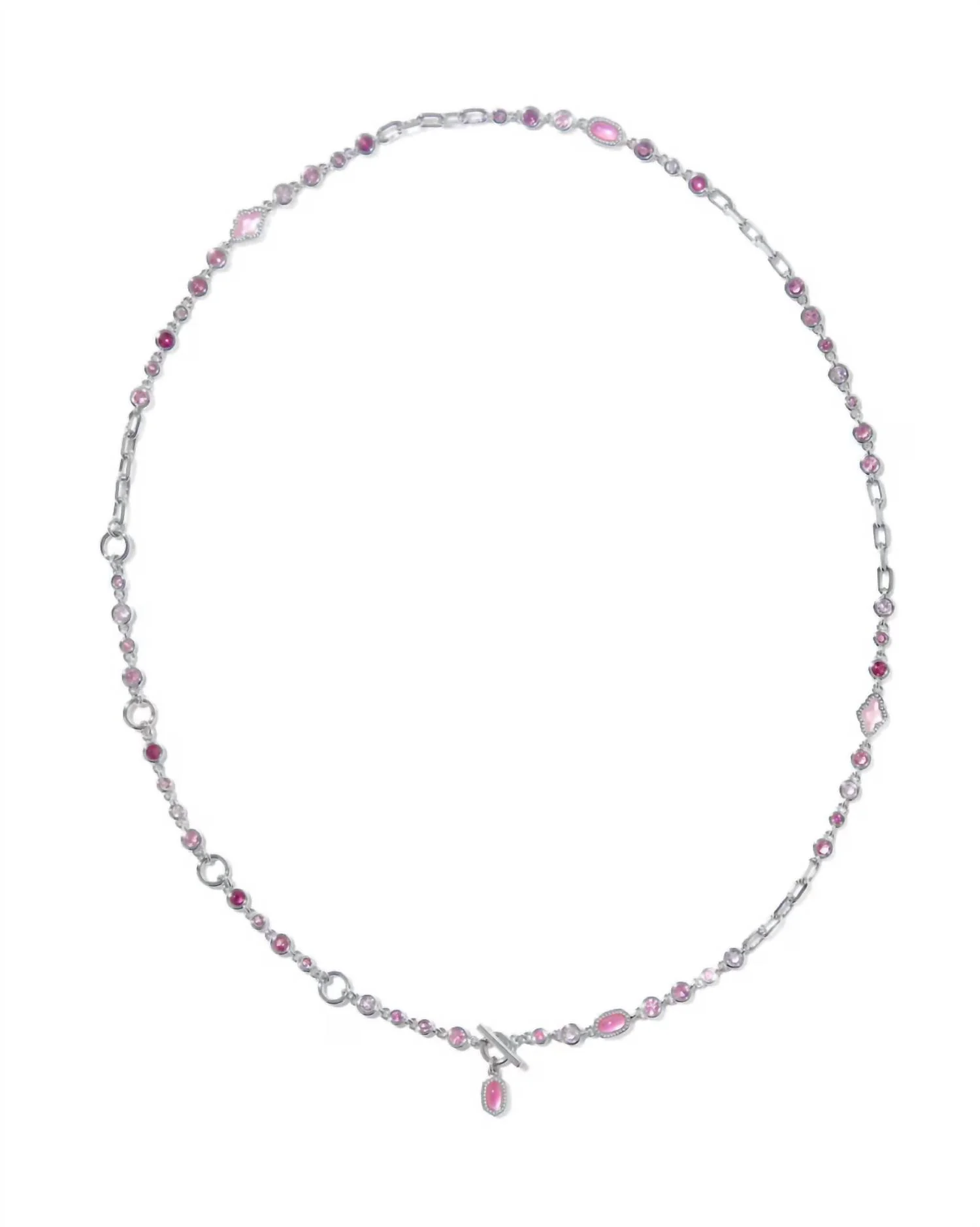 Women's Mini Elisa Abbie Strand Necklace In Silver Pink - Image 2