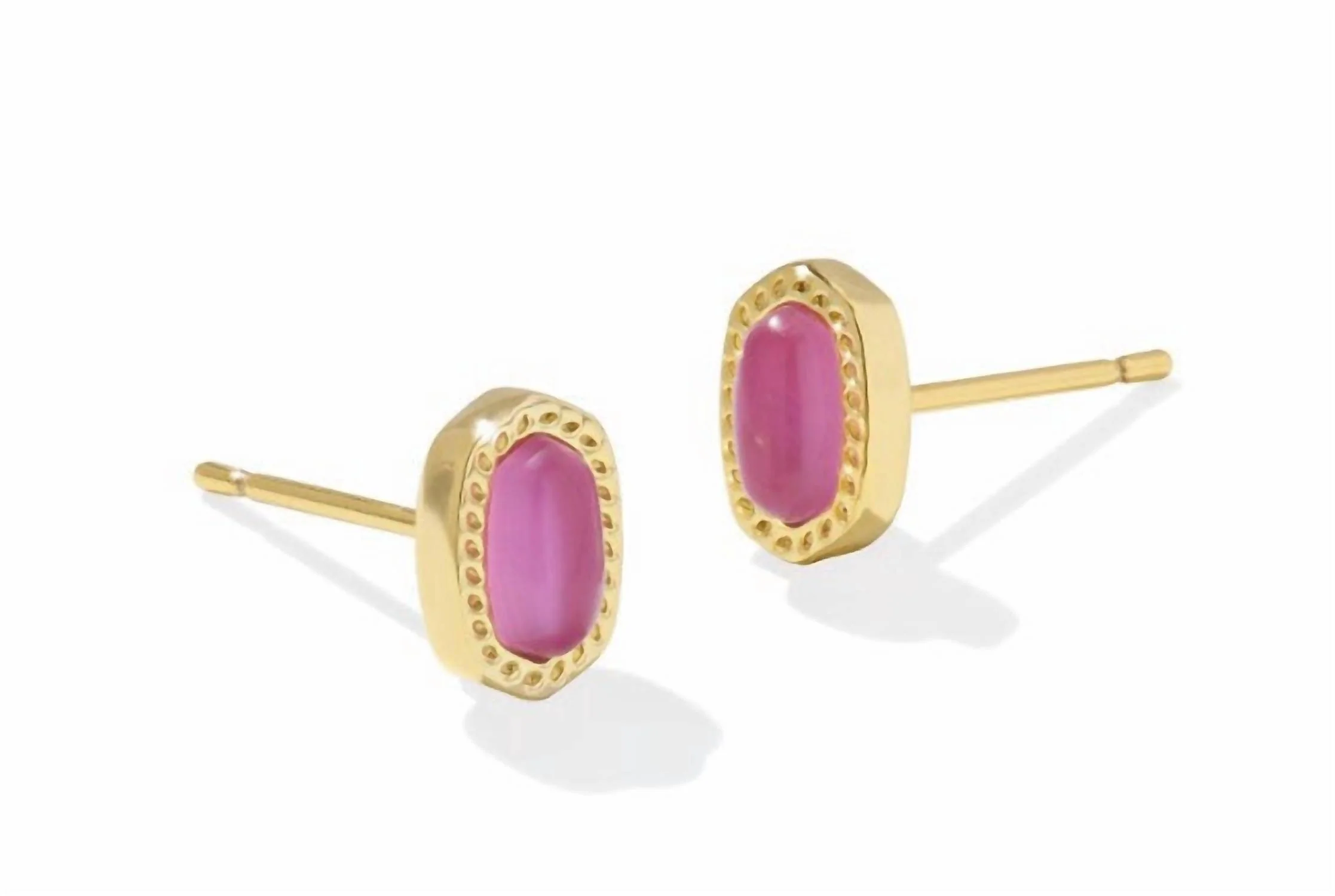 Women's Mini Ellie Stud Earrings In Gold Carnation Kyocera Opal