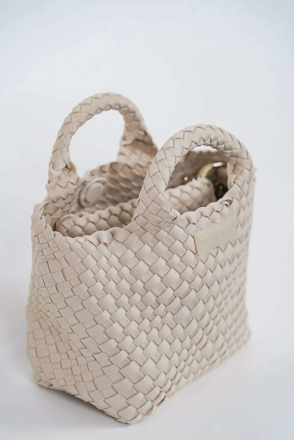 Women's Mini Woven Tote Bag In Beige