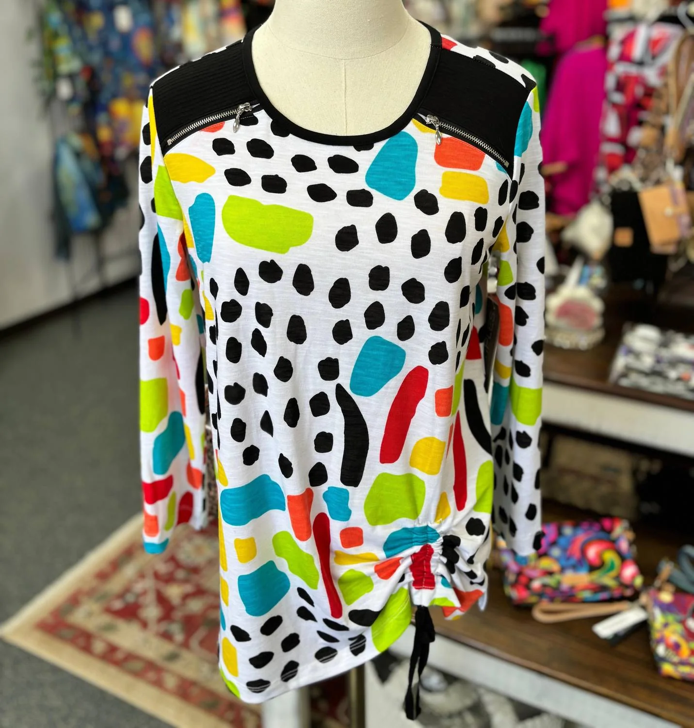 Women's Modern Art Tunic Top In Multi-Colored
