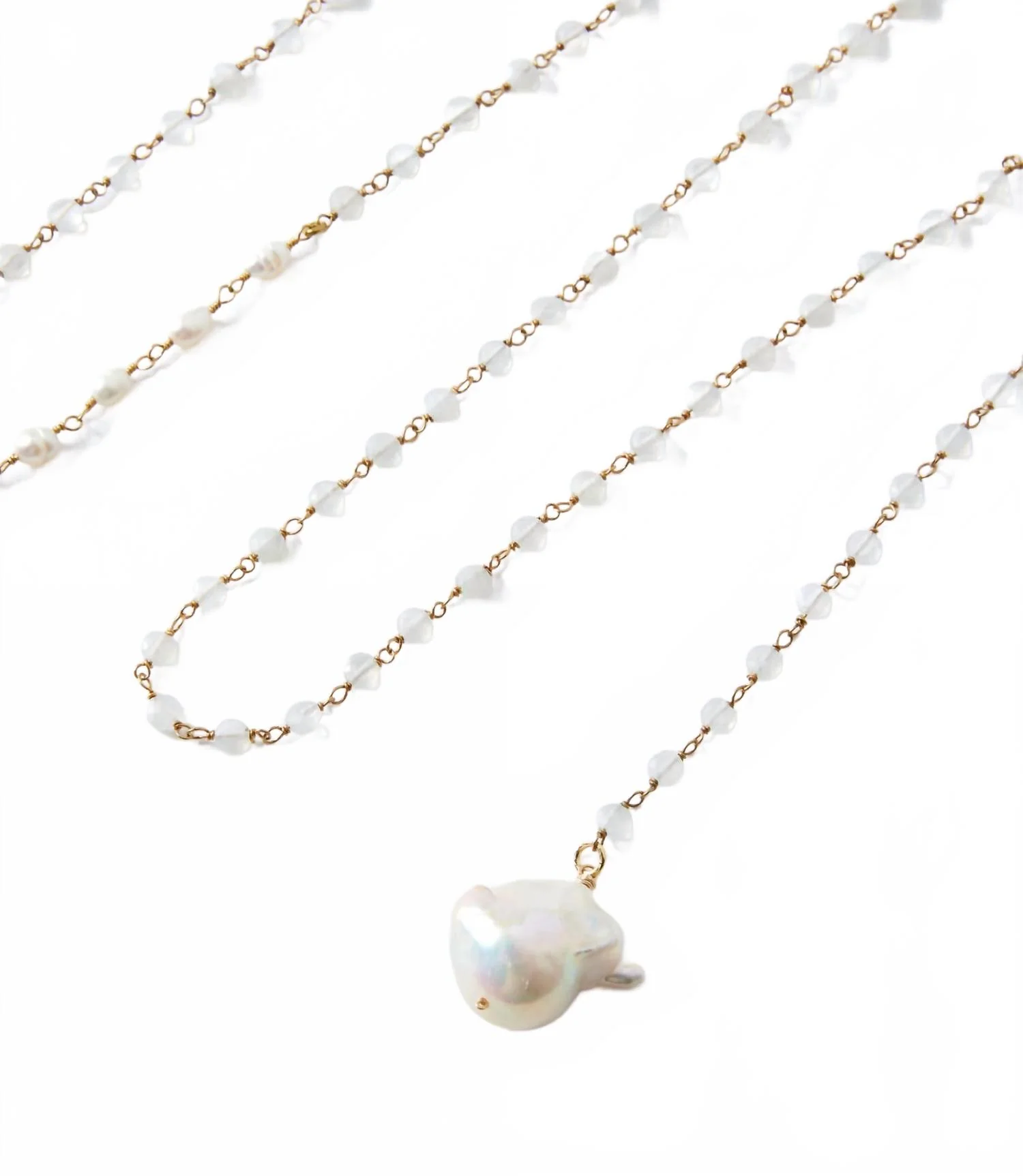 Women's Moonstone Necklace In Mother Of Pearl - Image 2
