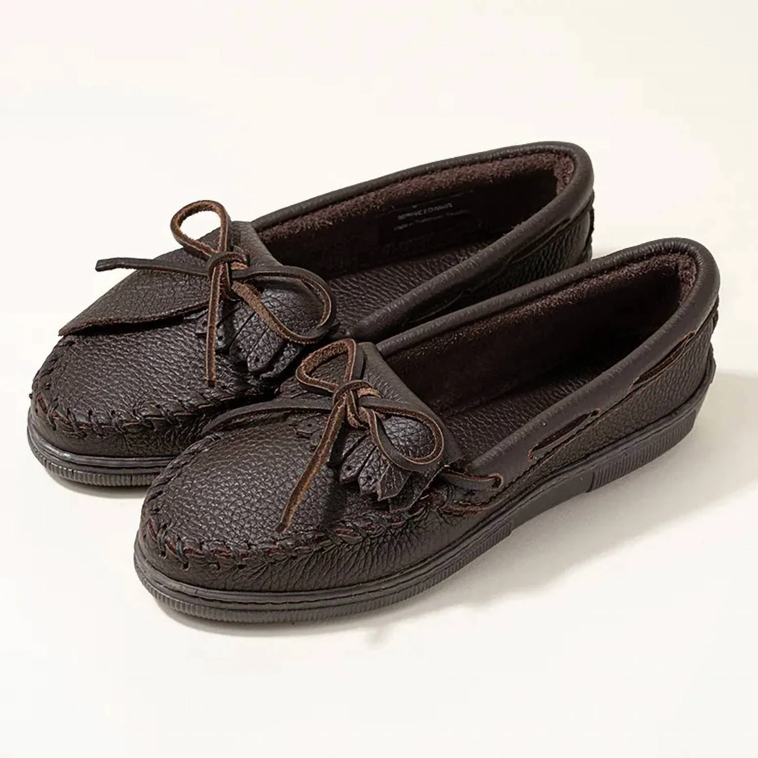 Women's Moosehide Kilty Loafers In Chocolate - Image 3