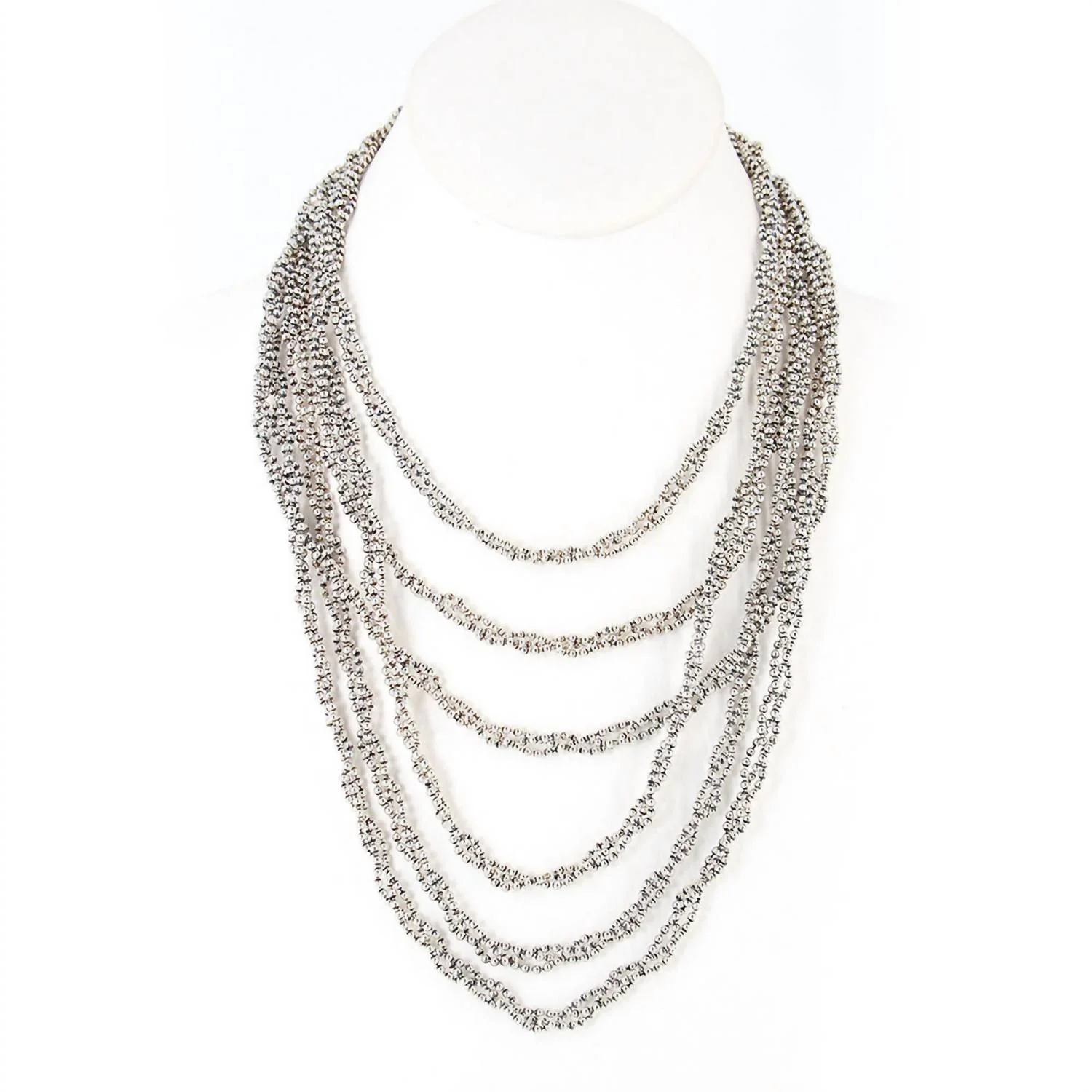 Women's Multiple Strand Necklace In Antique Silver