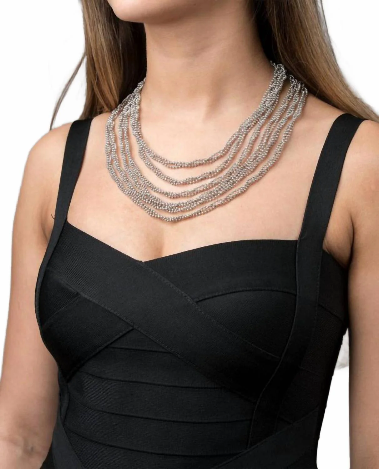 Women's Multiple Strand Necklace In Antique Silver - Image 2
