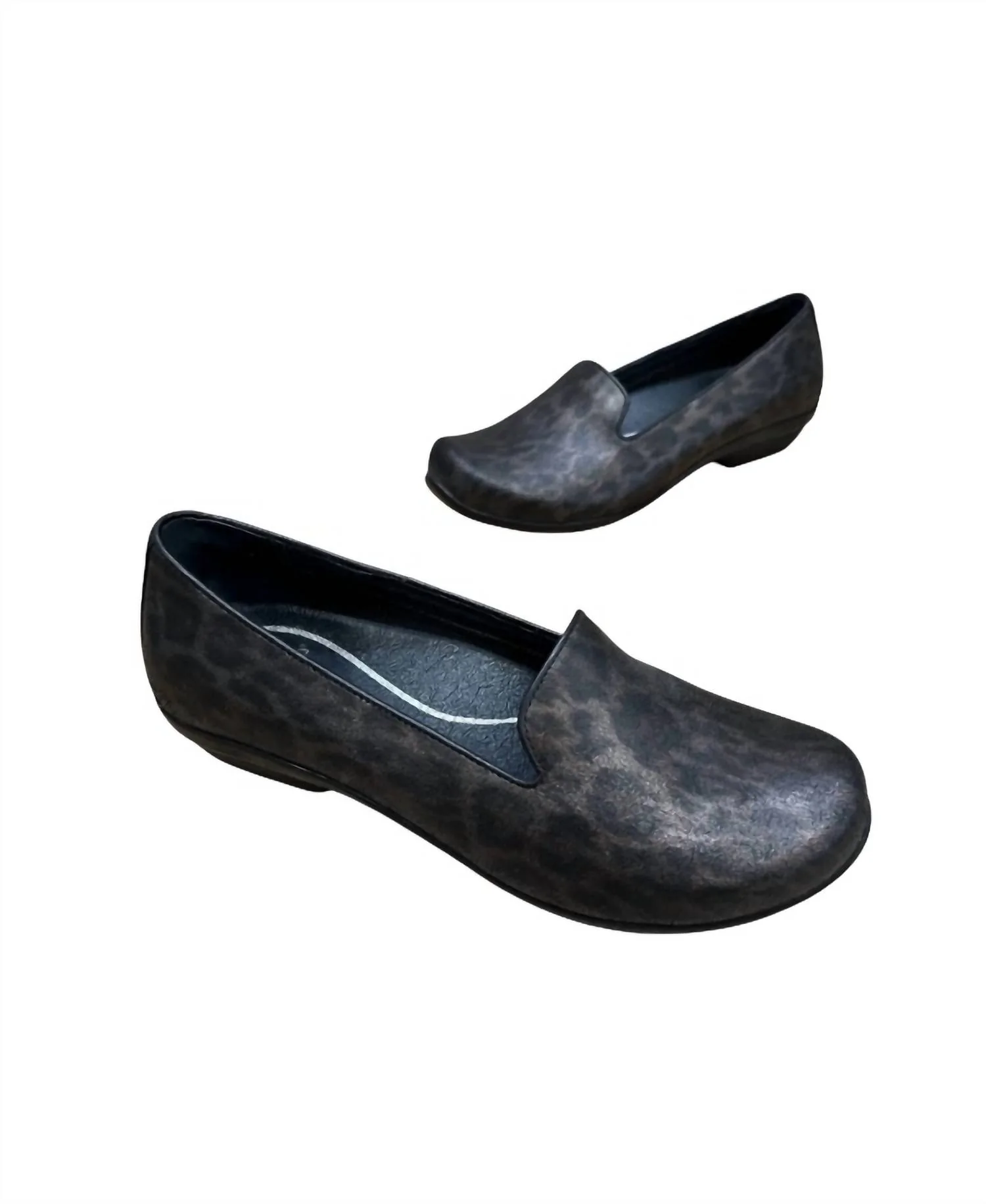 Women's Olivia Metallic Leopard Print Tailored Flat In Black/bronze