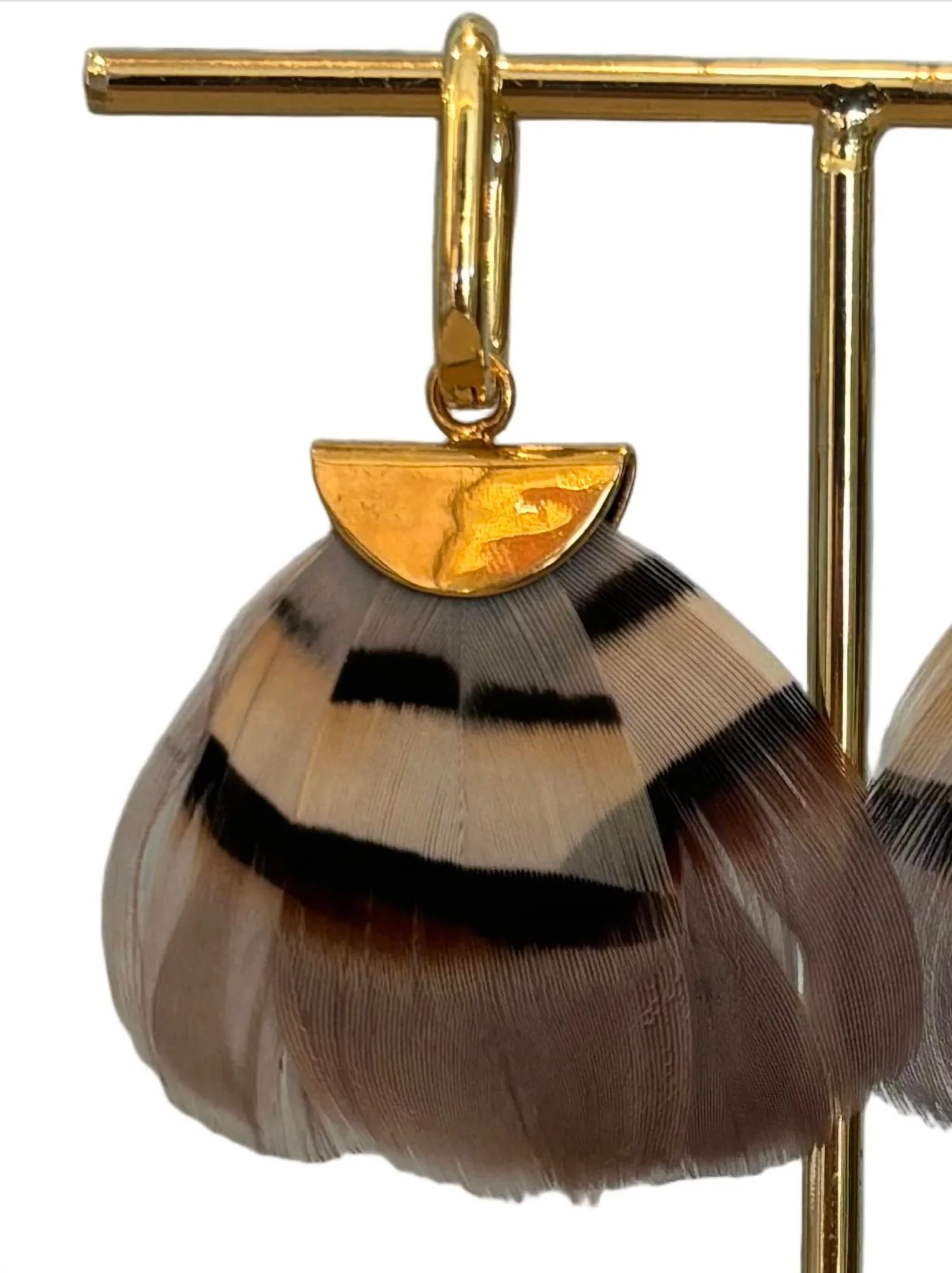Women's Oval Huggies Latte Earrings In Gold Multi - Image 2