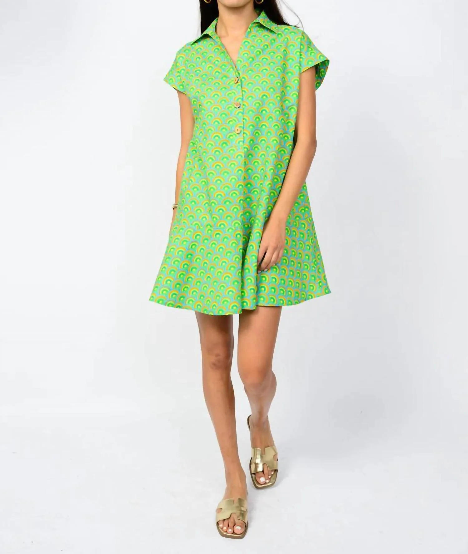 Women's Over The Rainbow Dress In Lime