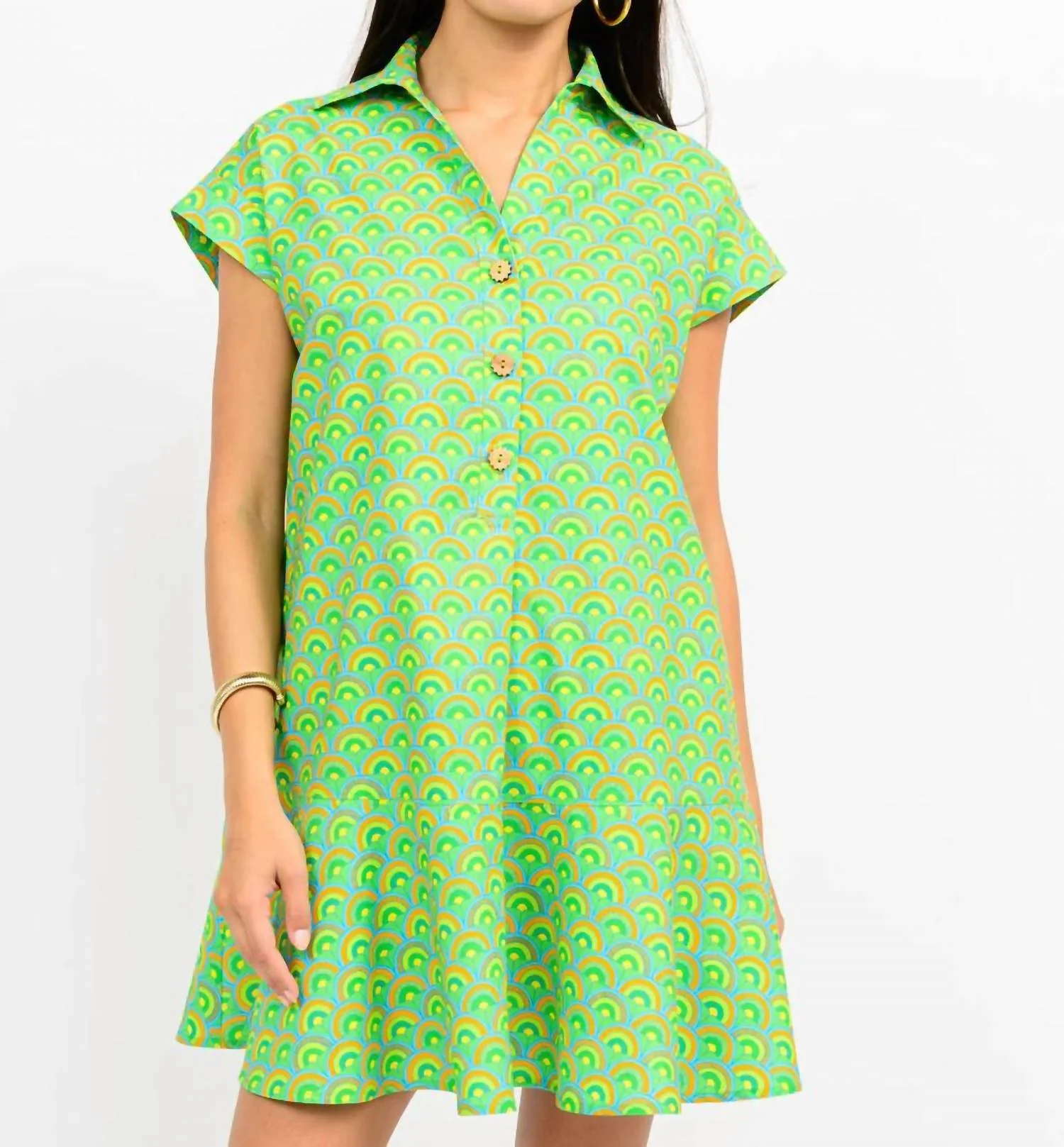 Women's Over The Rainbow Dress In Lime - Image 2