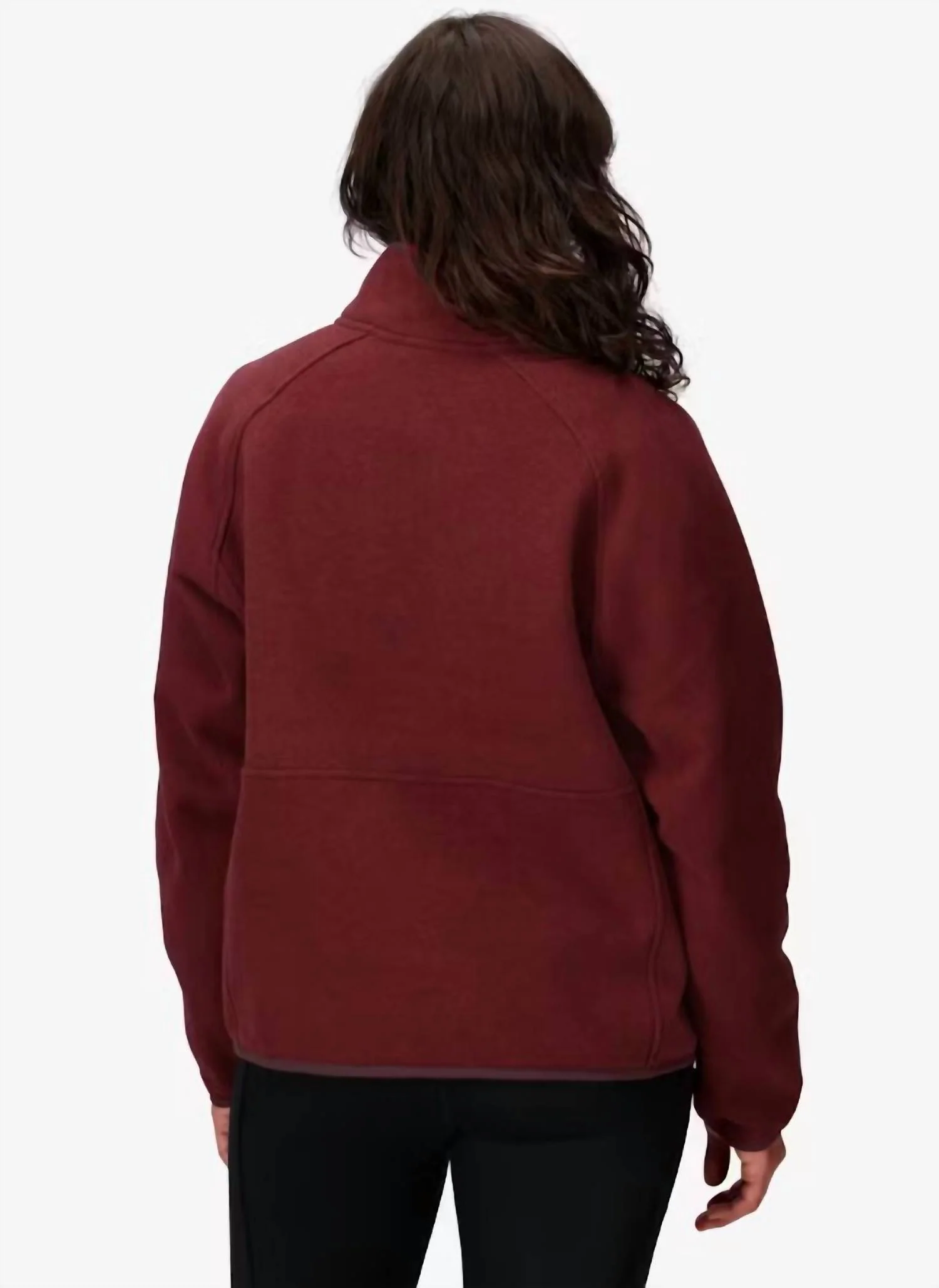 Women's Peak Cozy Quarter Snap Pullover In Acai Berry Heather - Image 3