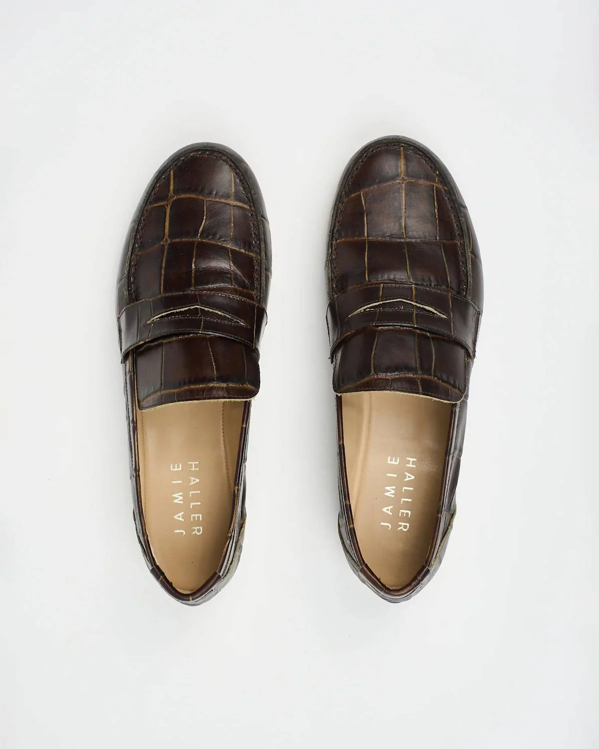 Women's Penny Loafer In Deep Brown Croc - Image 2