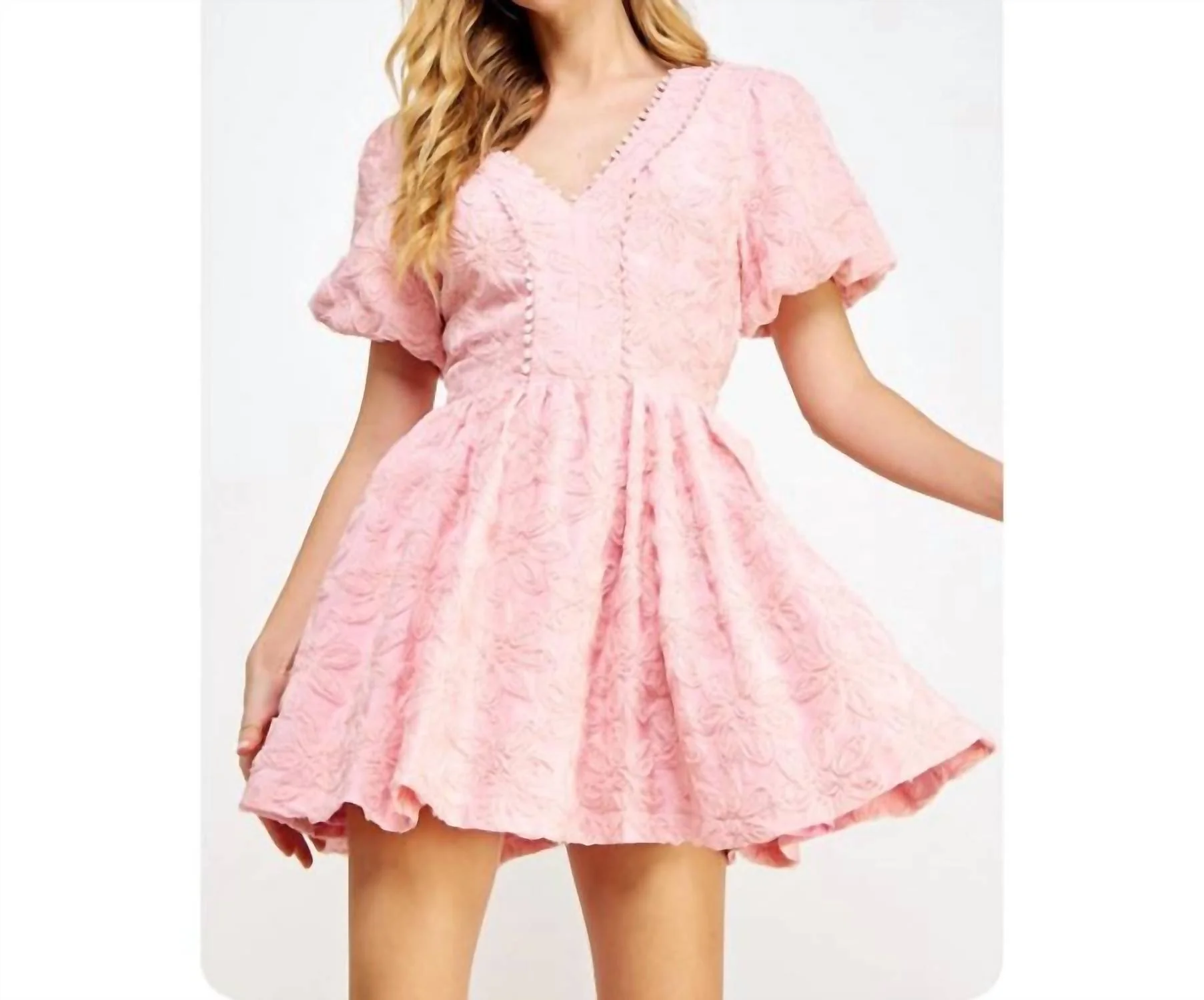 Women's Peony Floral Mini Dress In Pink