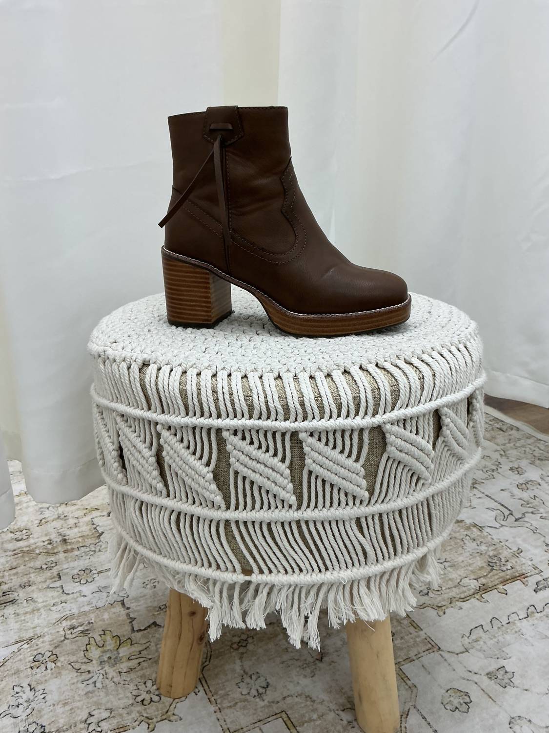 Women's Platform Bootie In Chocolate Brown - Image 3