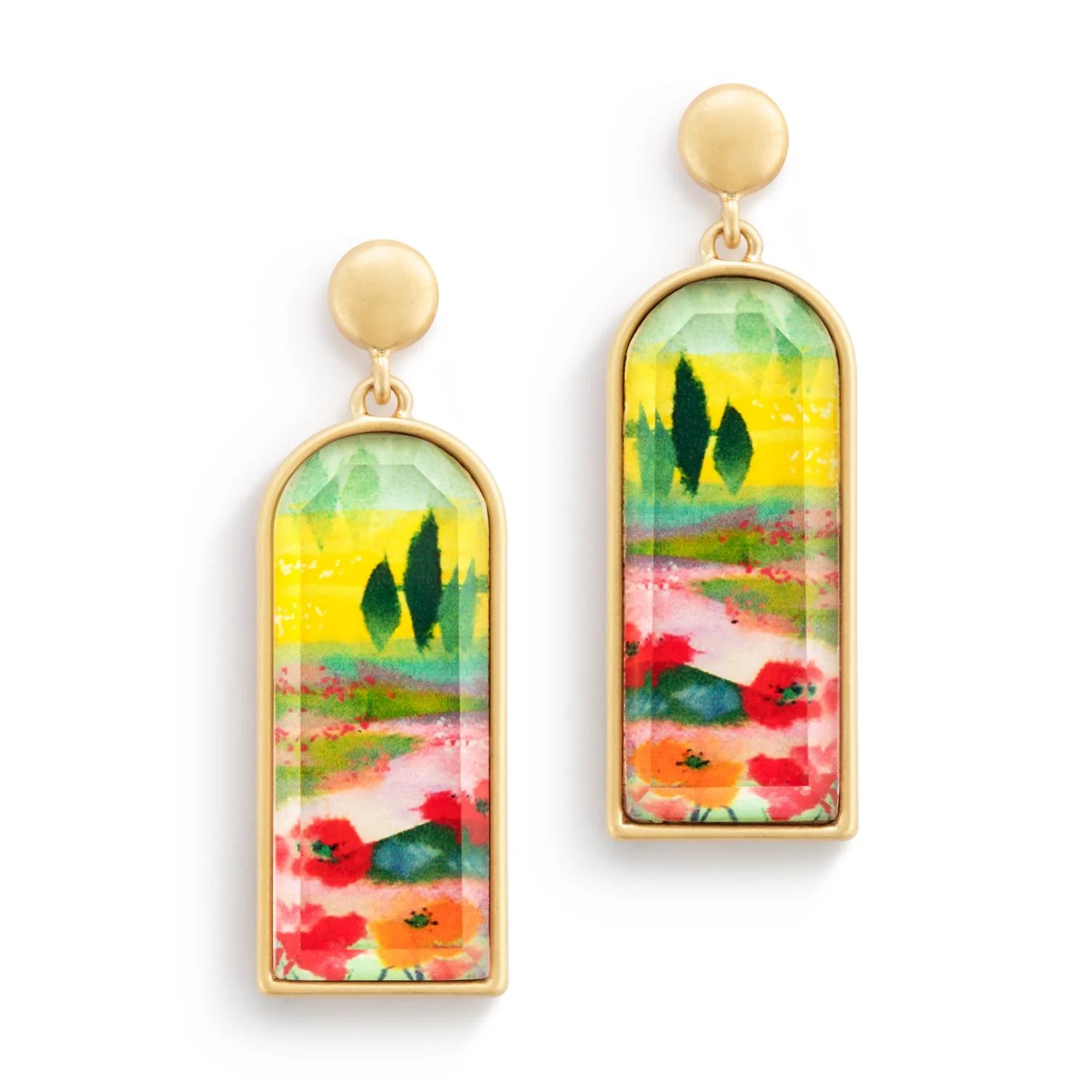 Women's Poppi Keshi Drop Earrings With Gift Box In Green Multi