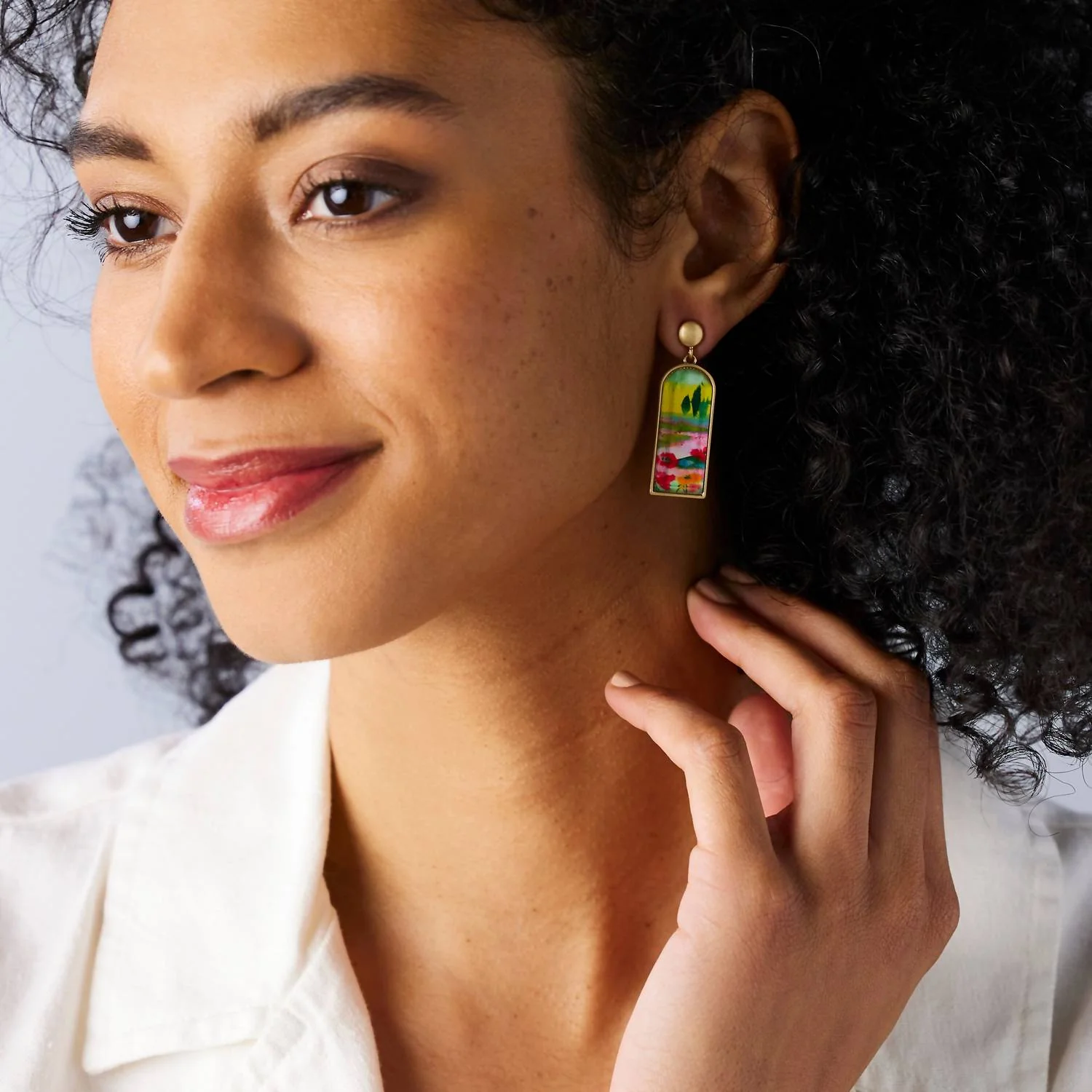 Women's Poppi Keshi Drop Earrings With Gift Box In Green Multi - Image 3