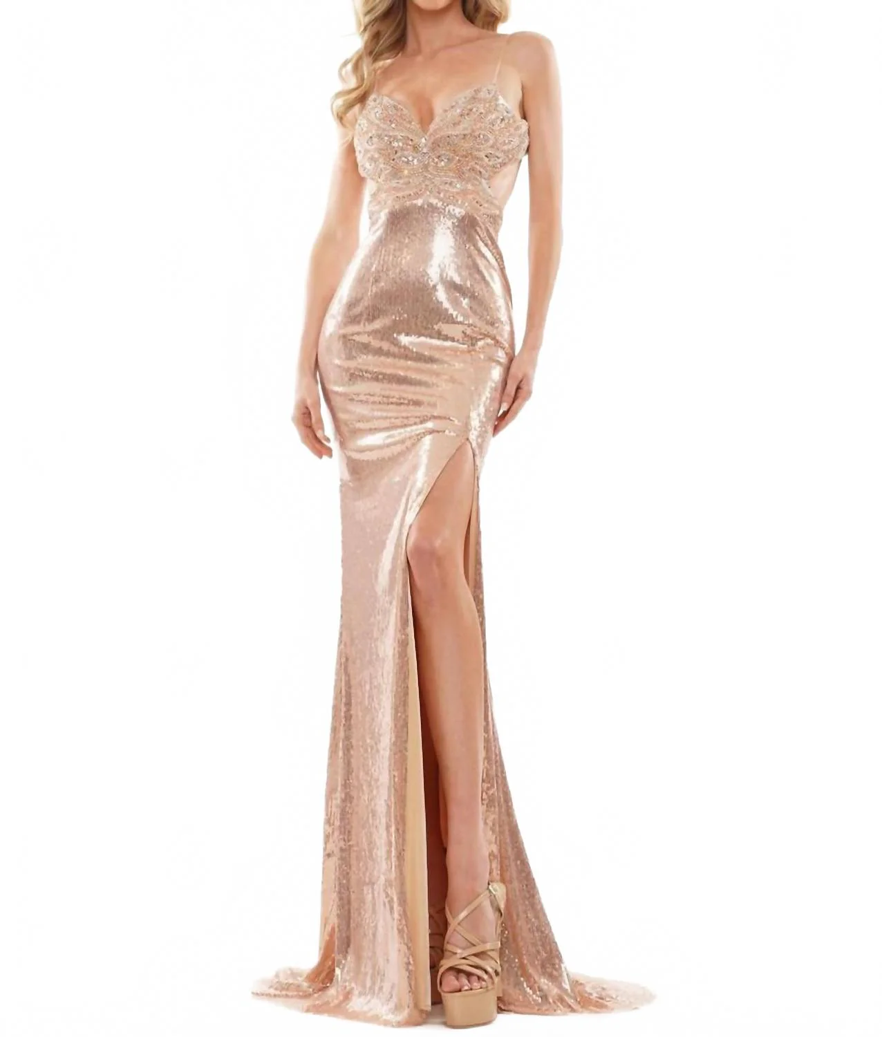 Women's Prom Dress In Rose Gold