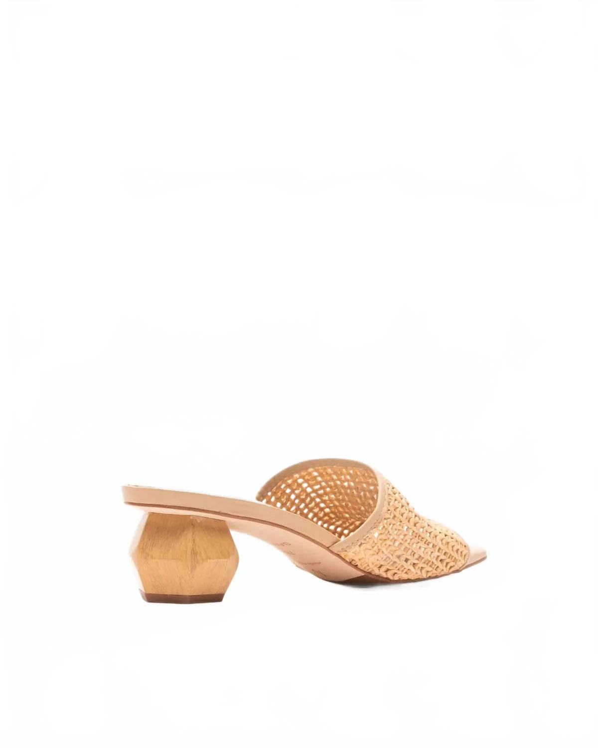 Women's Raffia Mesh Slide Heel Sandal In Natural - Image 3