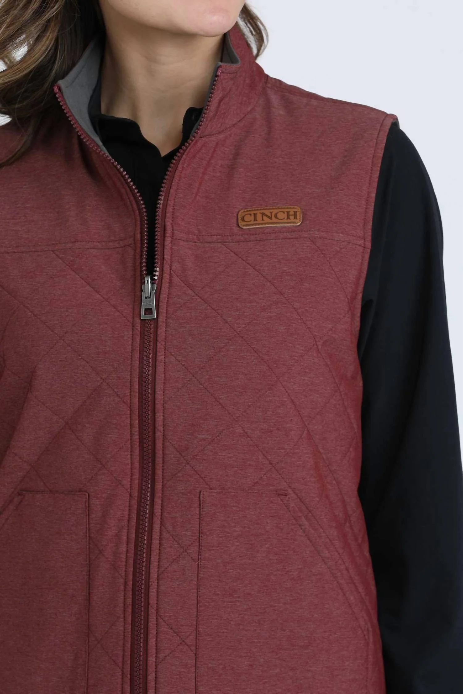 Women's Reversible Vest In Burgundy - Image 3