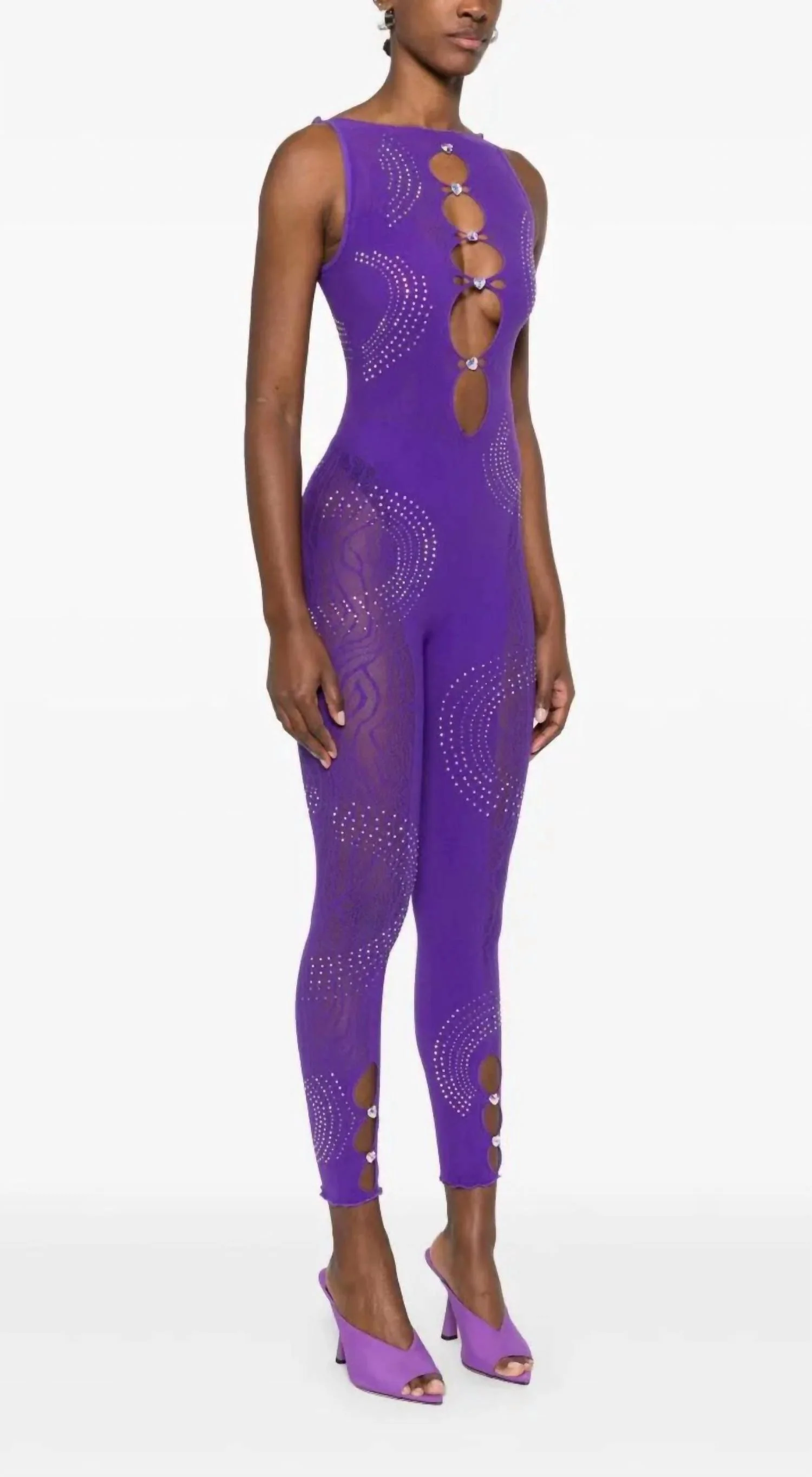 Women's Rhinestoned Janice Jumpsuit In Twilight Purple - Image 2