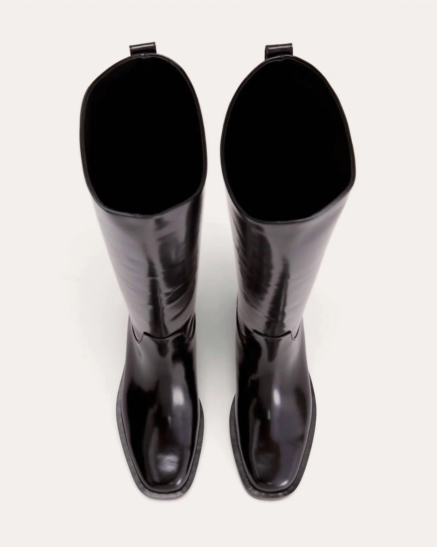 Women's Riding Patent Leather Knee-High Boots In Black - Image 4