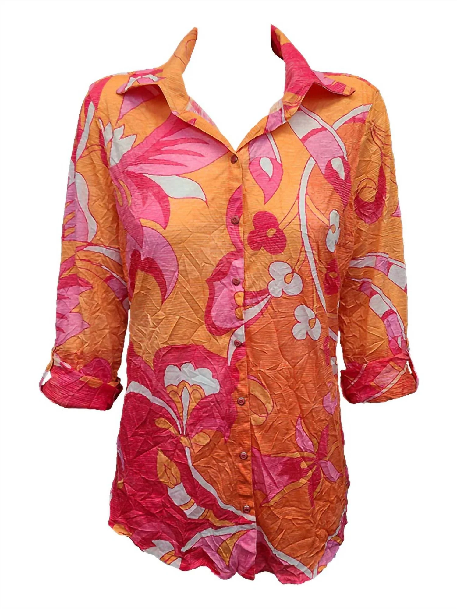 Women's Roll-Up Sleeve Shirt In Nectar - Image 2