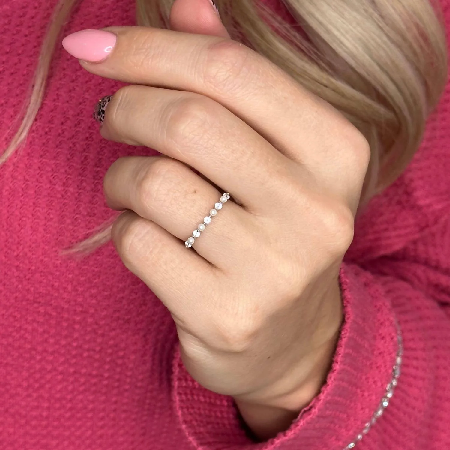 Women's Rose Stackable Ring In Silver - Image 4