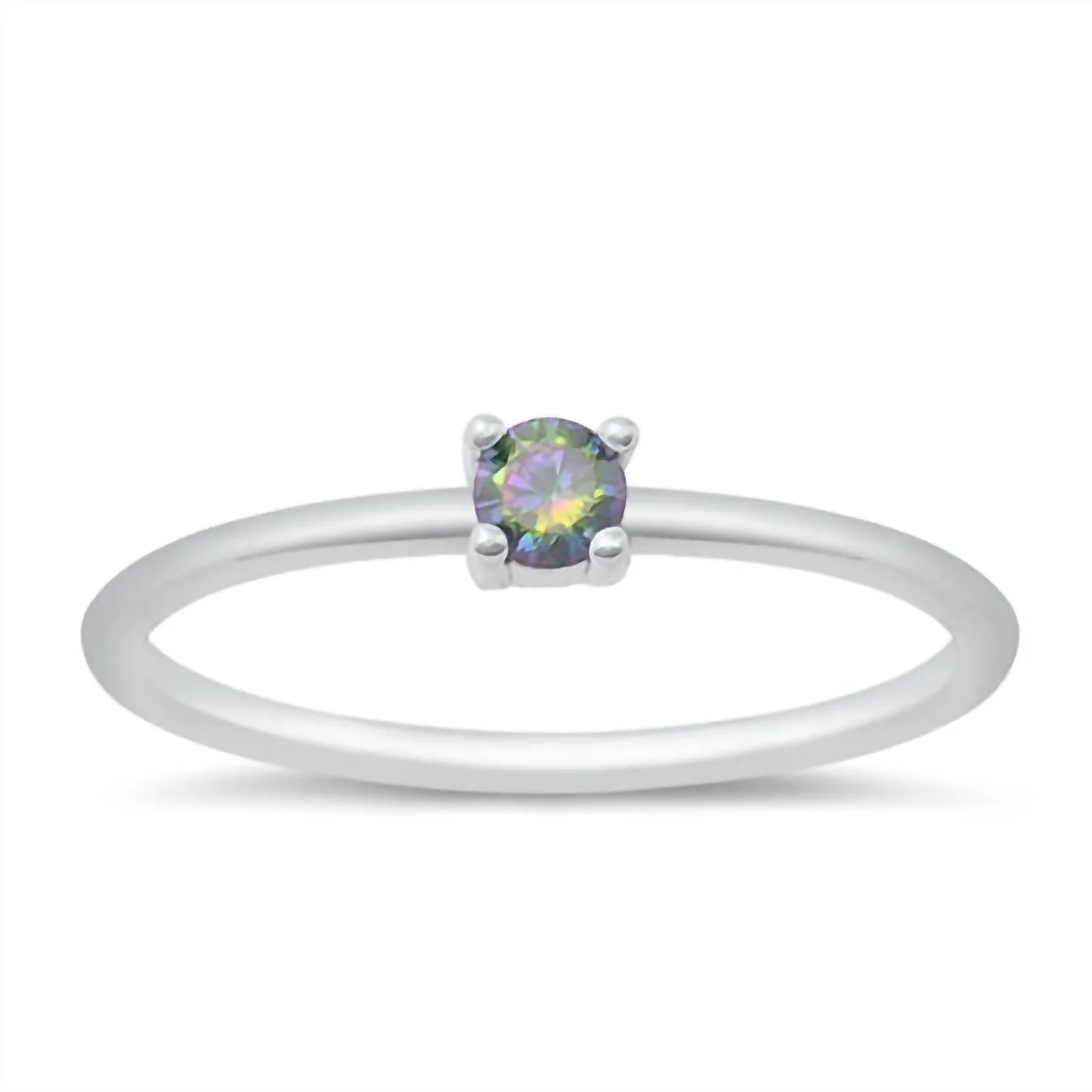 Women's Round Cut Stackable Ring In Silver