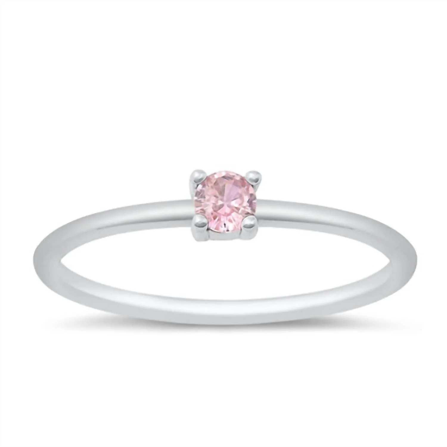 Women's Round Stackable Ring In Pink