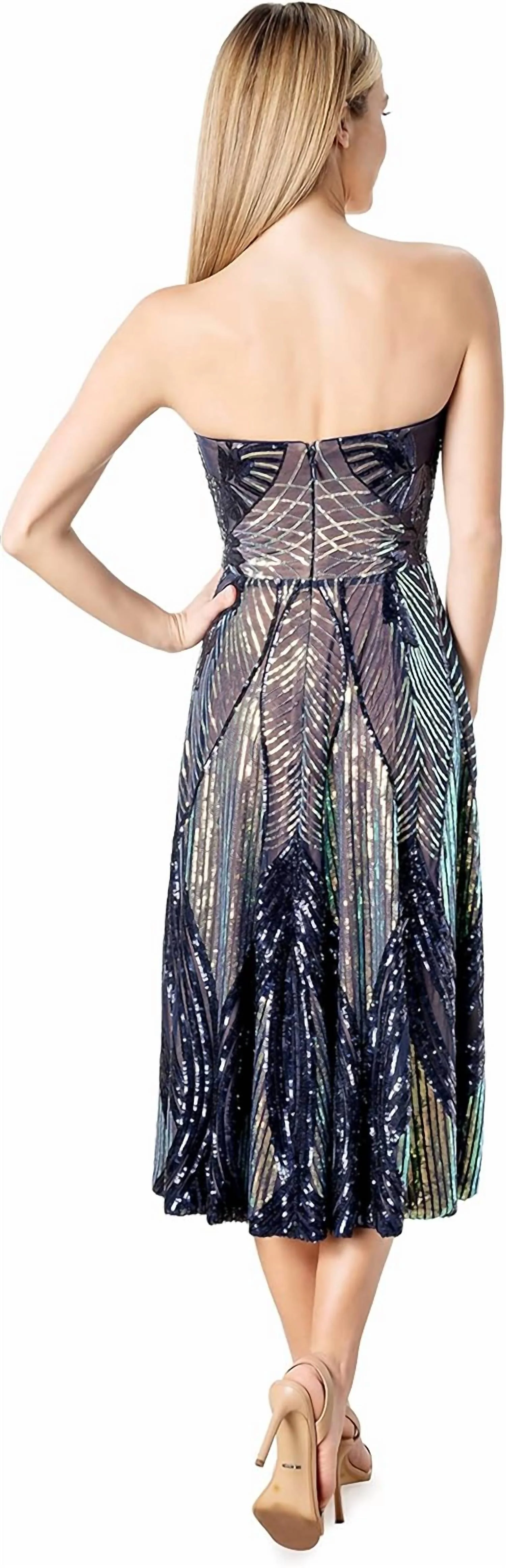 Women's Ruby Dress In Navy Multi - Image 2