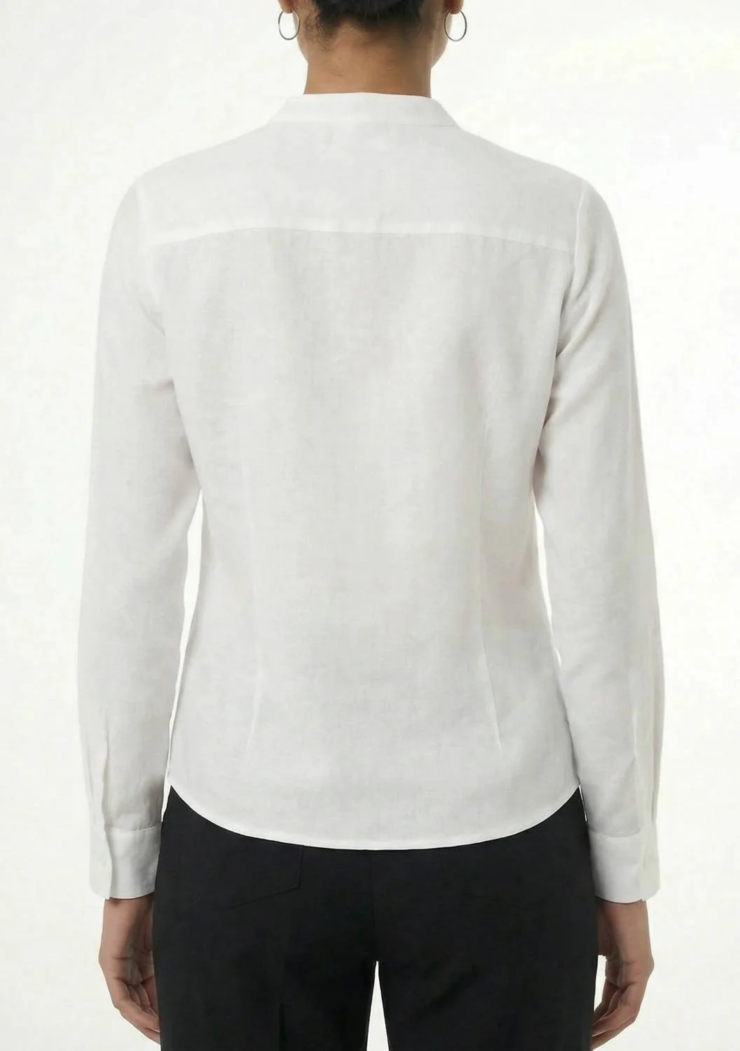 Women's Ruffle Linen Top In White - Image 3