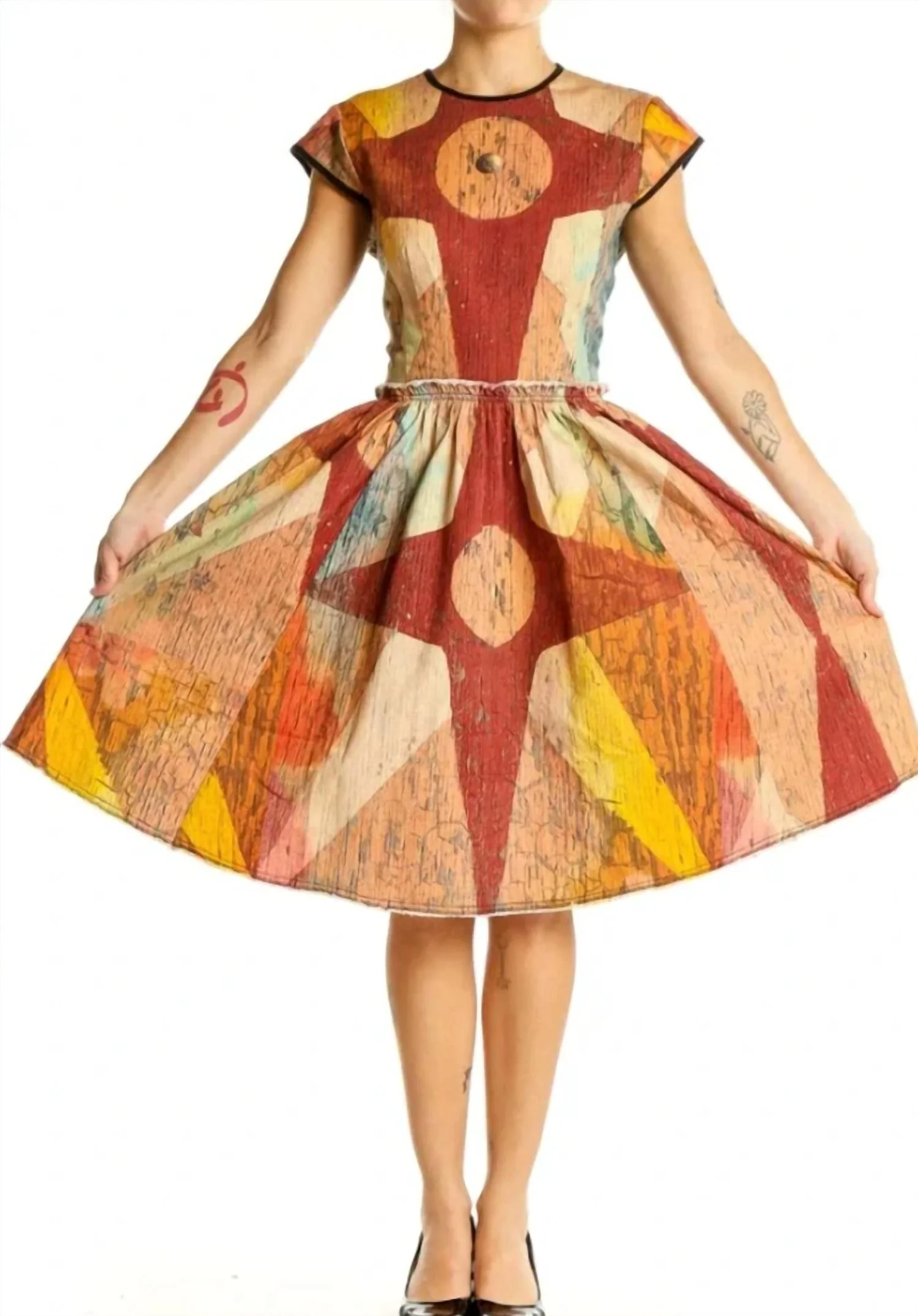 Women's Season 2 Carnival Patchwork Dress In Orange Multi