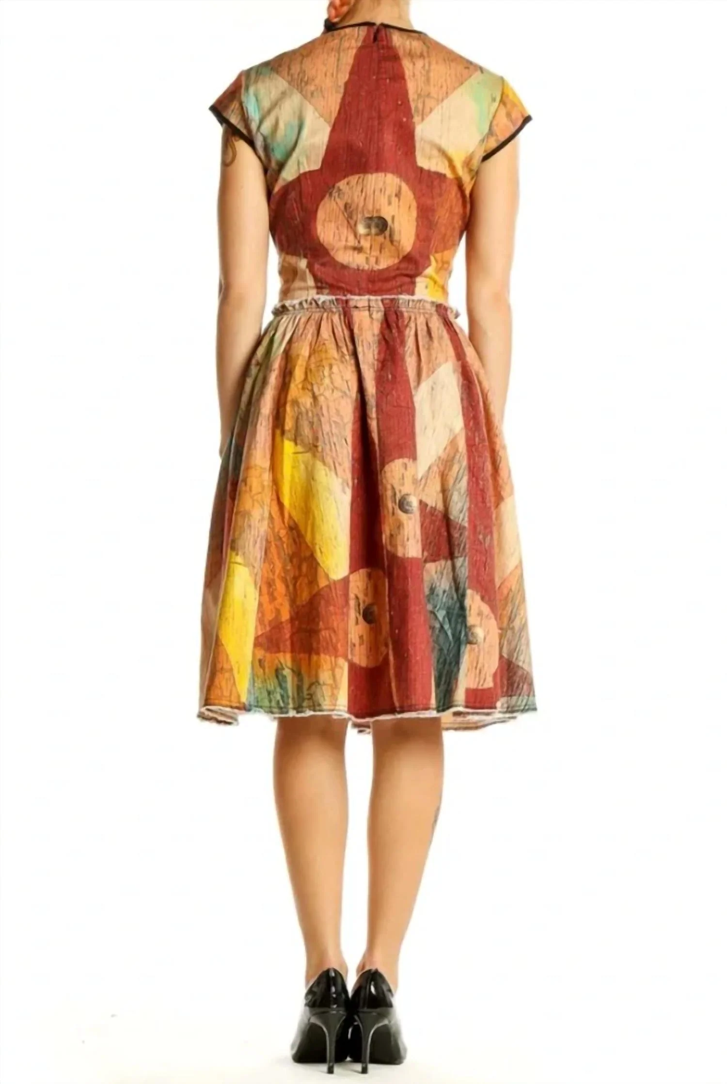 Women's Season 2 Carnival Patchwork Dress In Orange Multi - Image 3