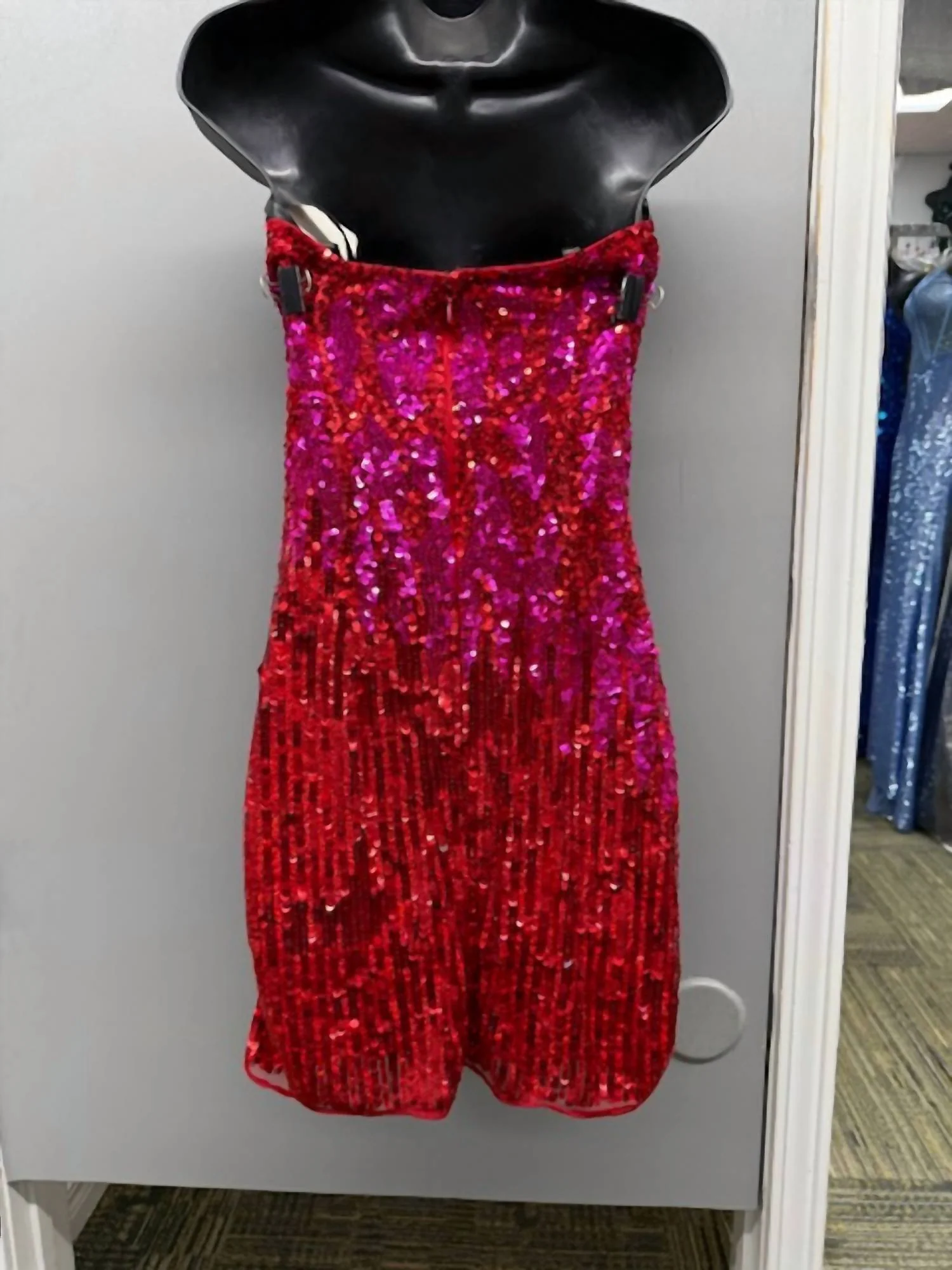 Women's Sequined Dress In Red - Image 3