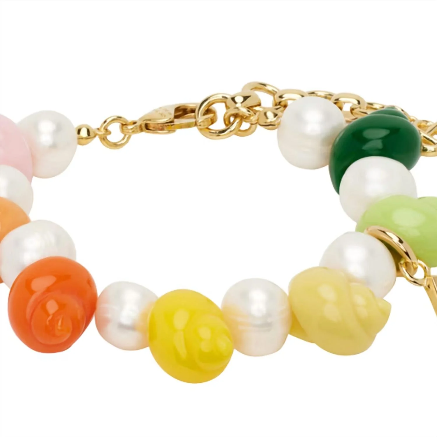 Women's Shell & Pearl Bracelet In Multi - Image 2