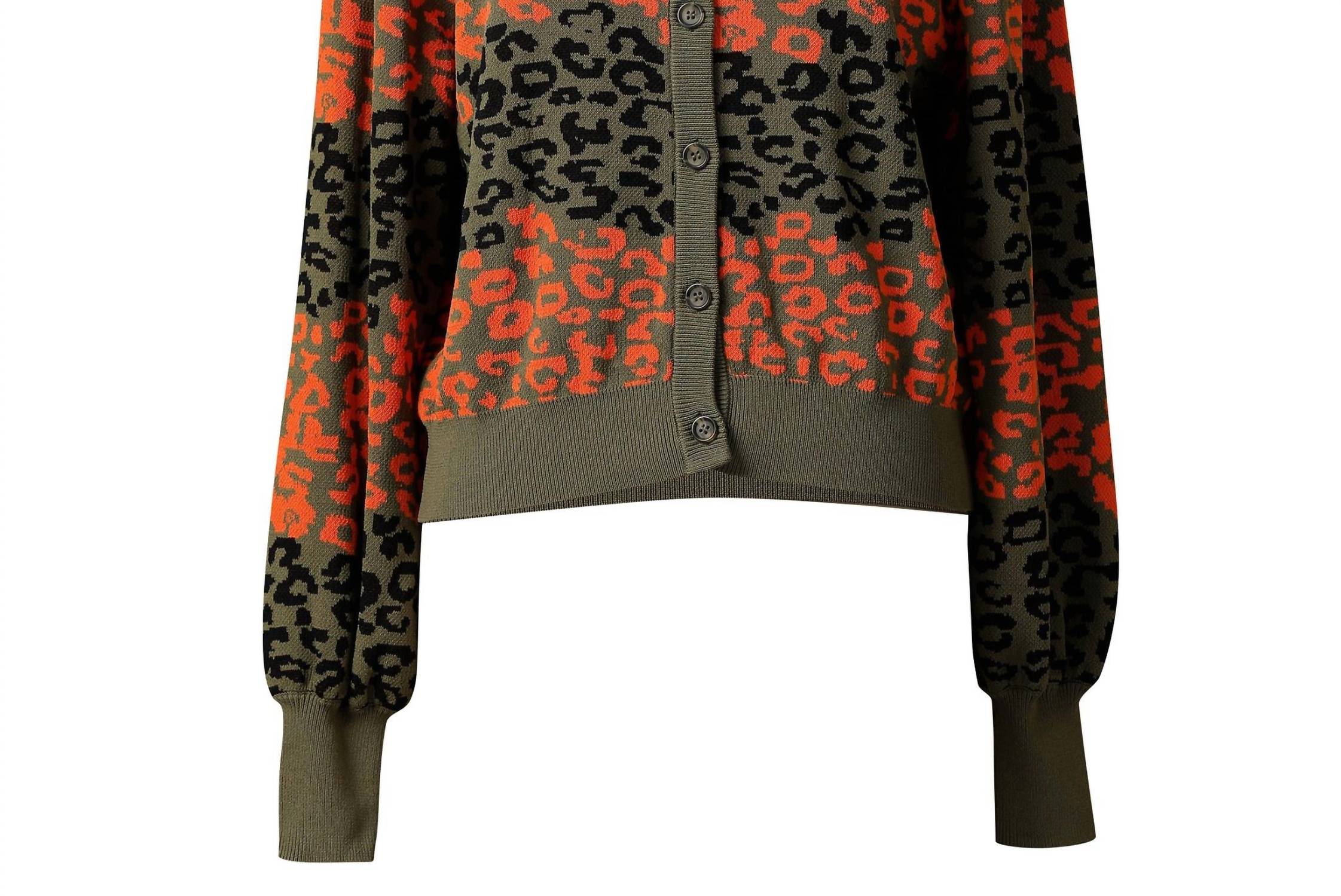 Women's Sherry Cardigan In Black/orange - Image 2