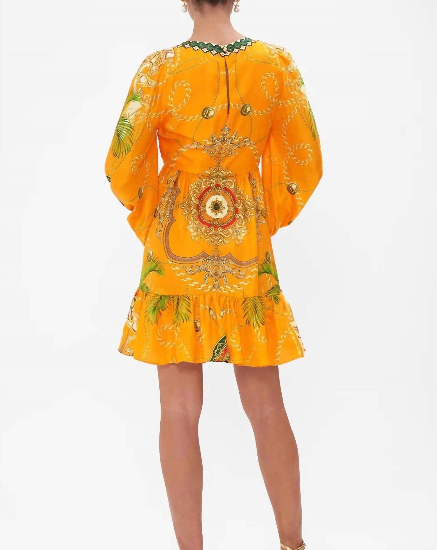 Women's Short Front Tie Blouson Dress In Dancing With The Bulls - Image 2