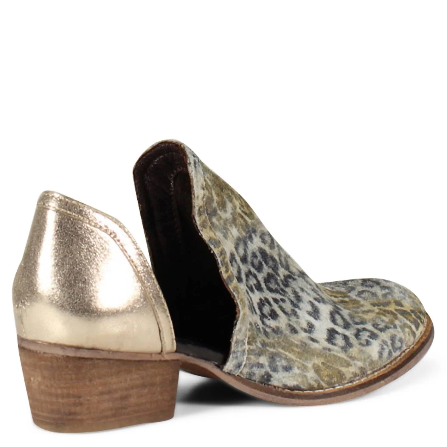 Women's Shy Town Side Cut Out Ankle Boots In Multi Leopard & Gold - Image 2