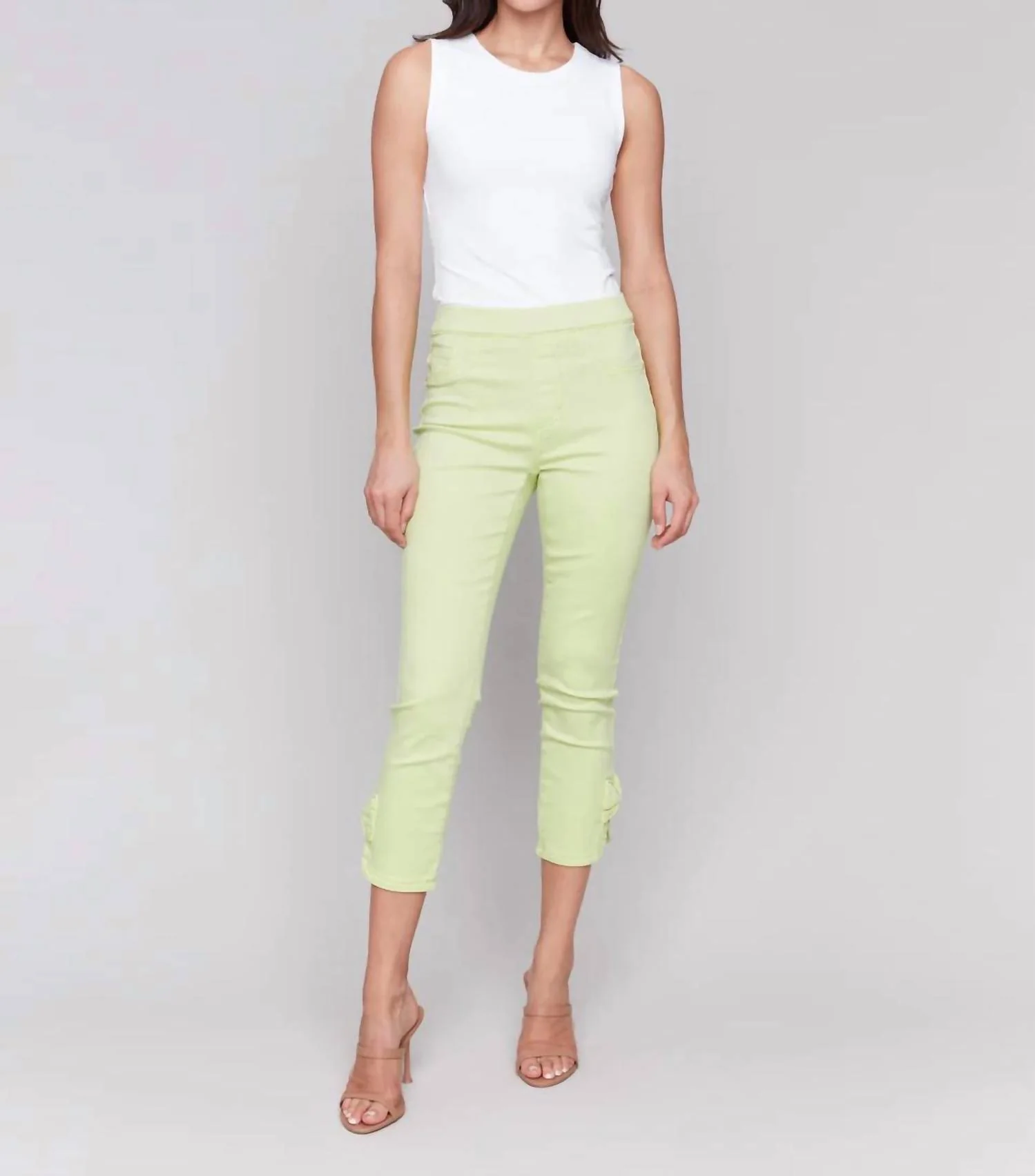 Women's Side Knot Cropped Pant In Keylime